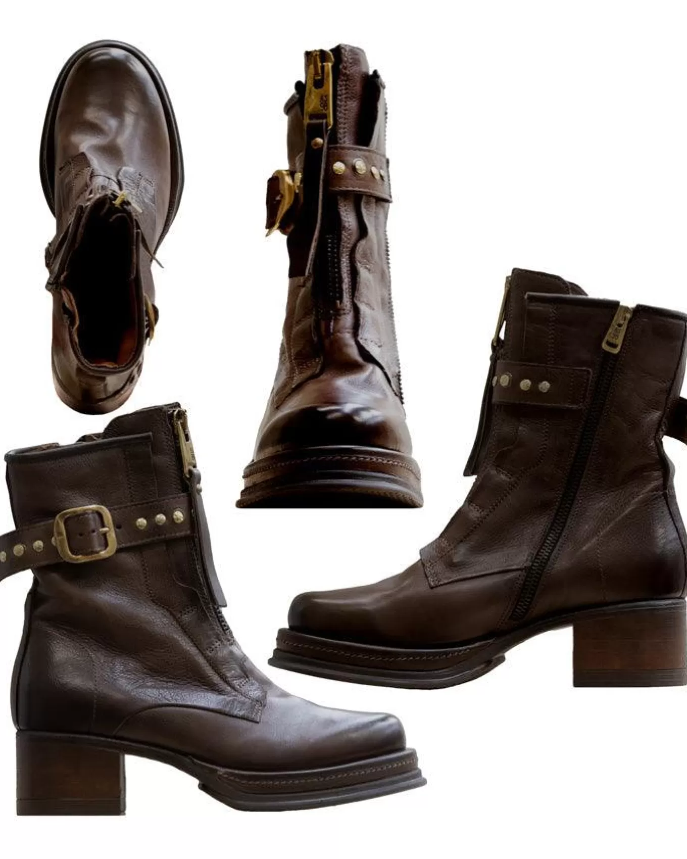 Double Zip Leather Boot<AS98 Discount