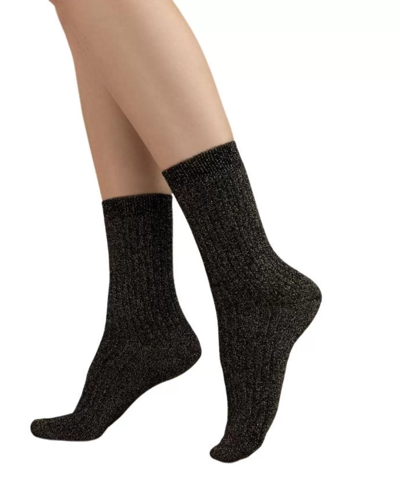 Ribbed Lurex Socks<Bleu Foret Discount