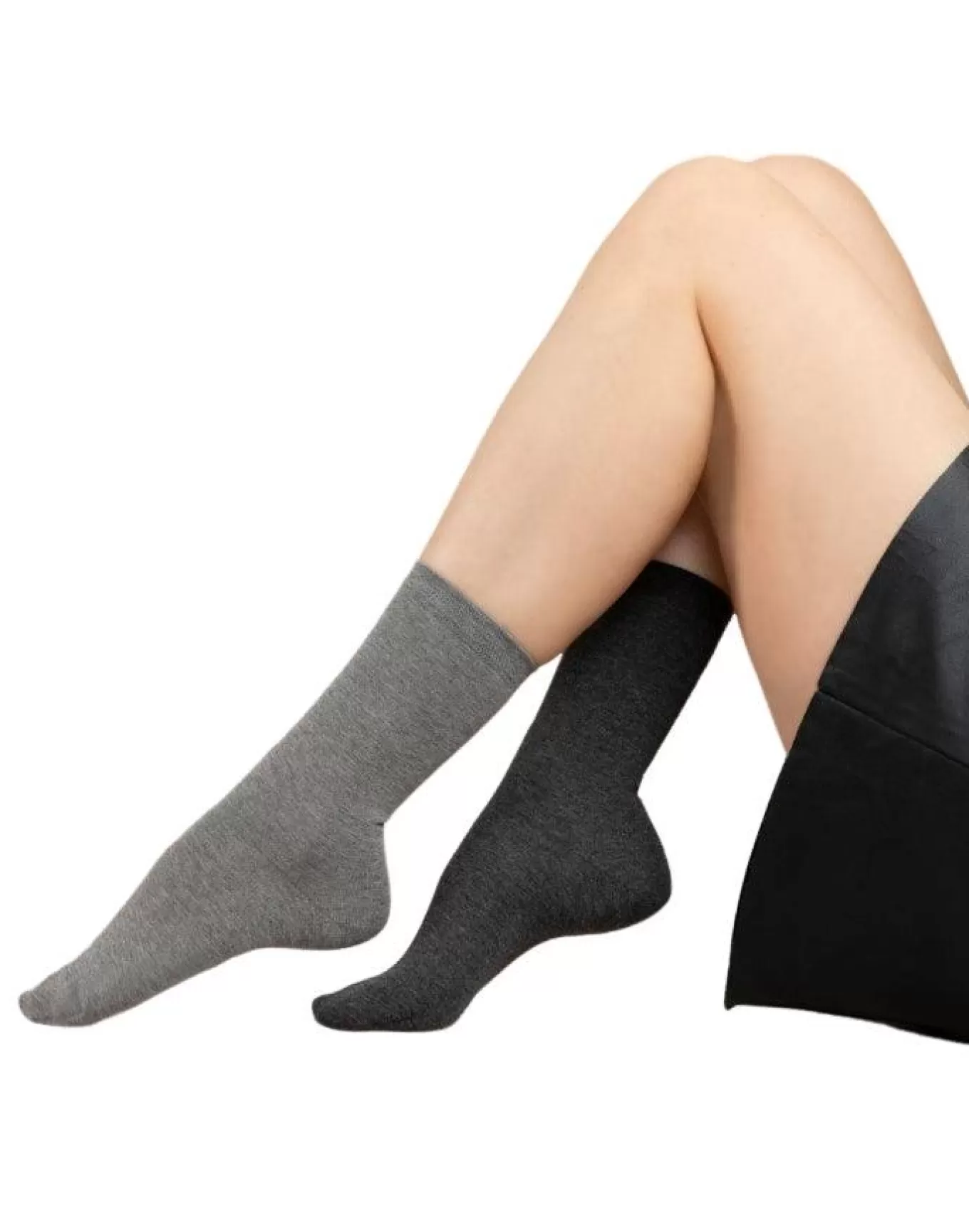 Solid Color Cotton Socks Twin Pack<Bleu Foret Best