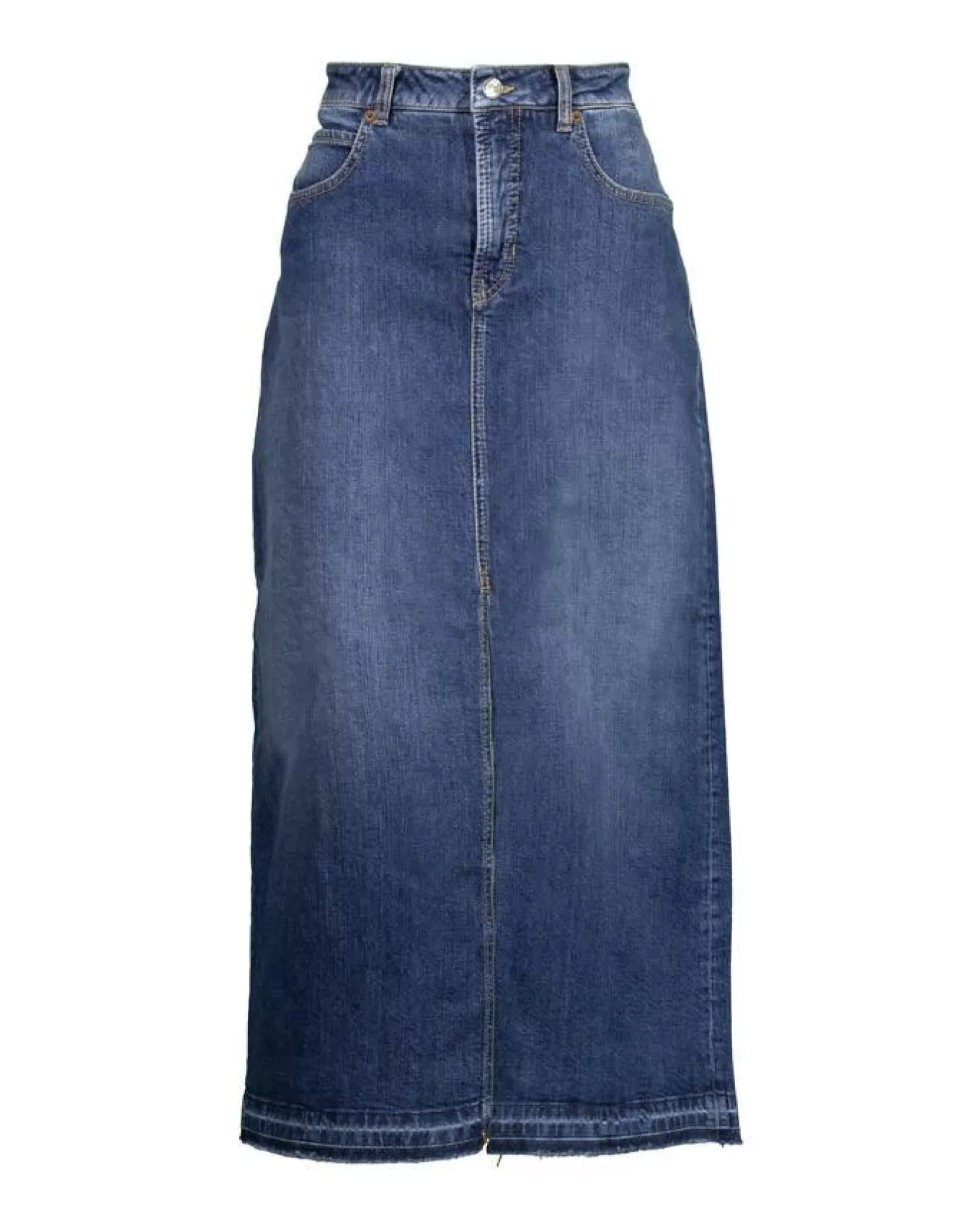 Hailey Slit Denim Jean Midi Skirt<Cambio Cheap