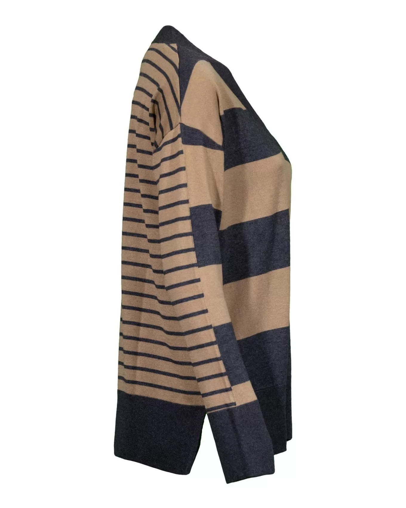 Contrast Stripe V-Neck Sweater<Purotatto Fashion