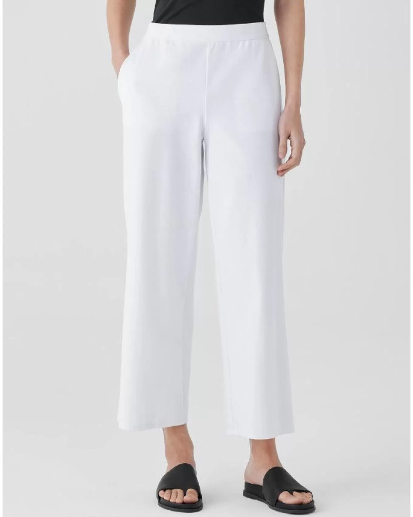 Cotton Blend Ponte Wide Leg Pant<Eileen Fisher Shop