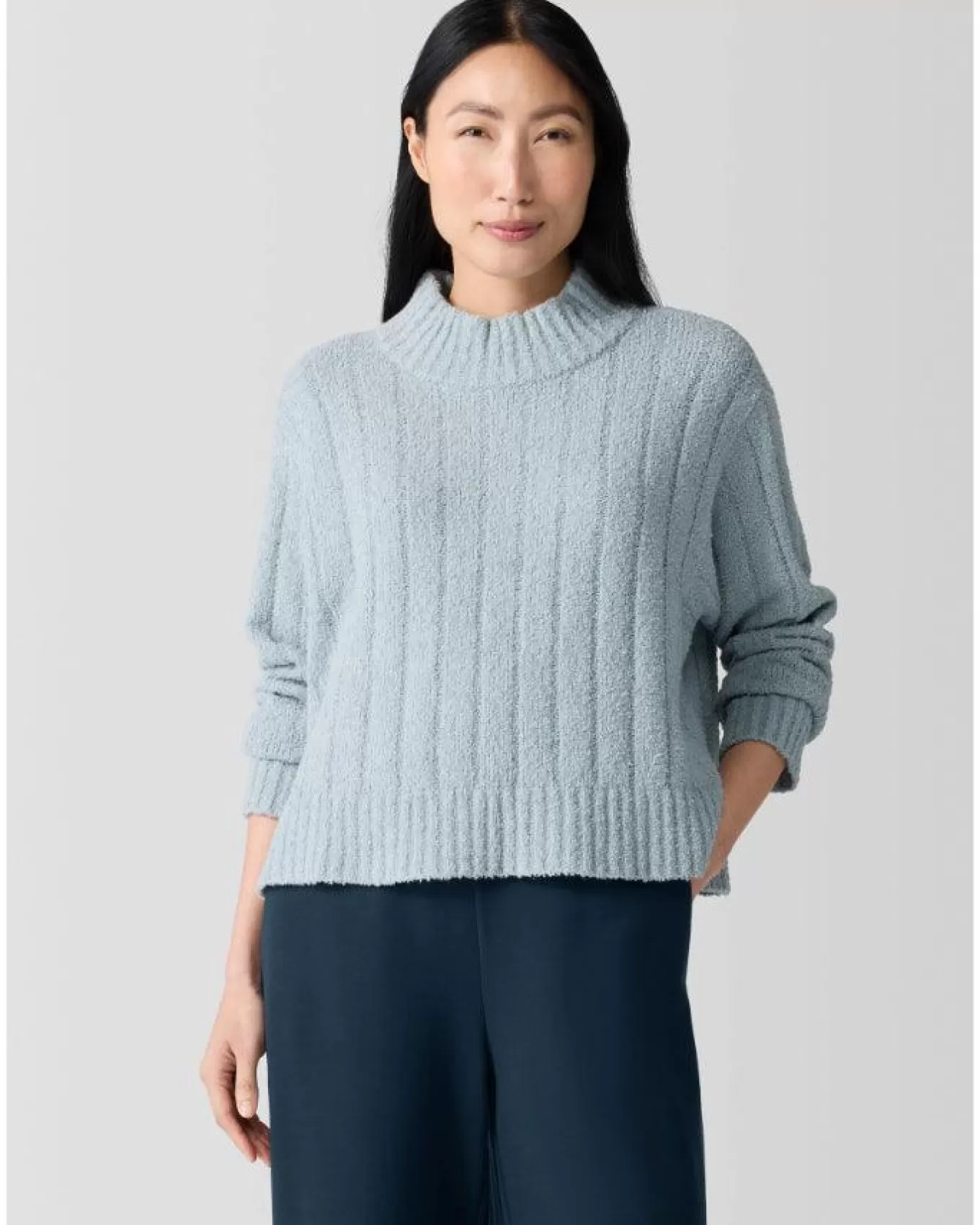 Cotton Fluff Rib Turtleneck Sweater<Eileen Fisher Sale