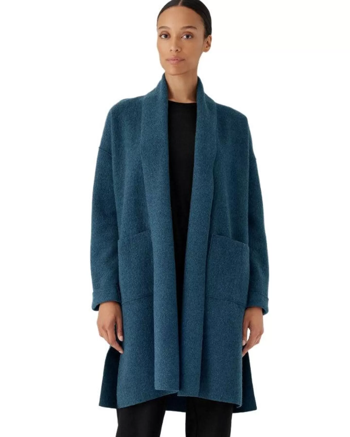 High Collar Wool Coatigan<Eileen Fisher Cheap