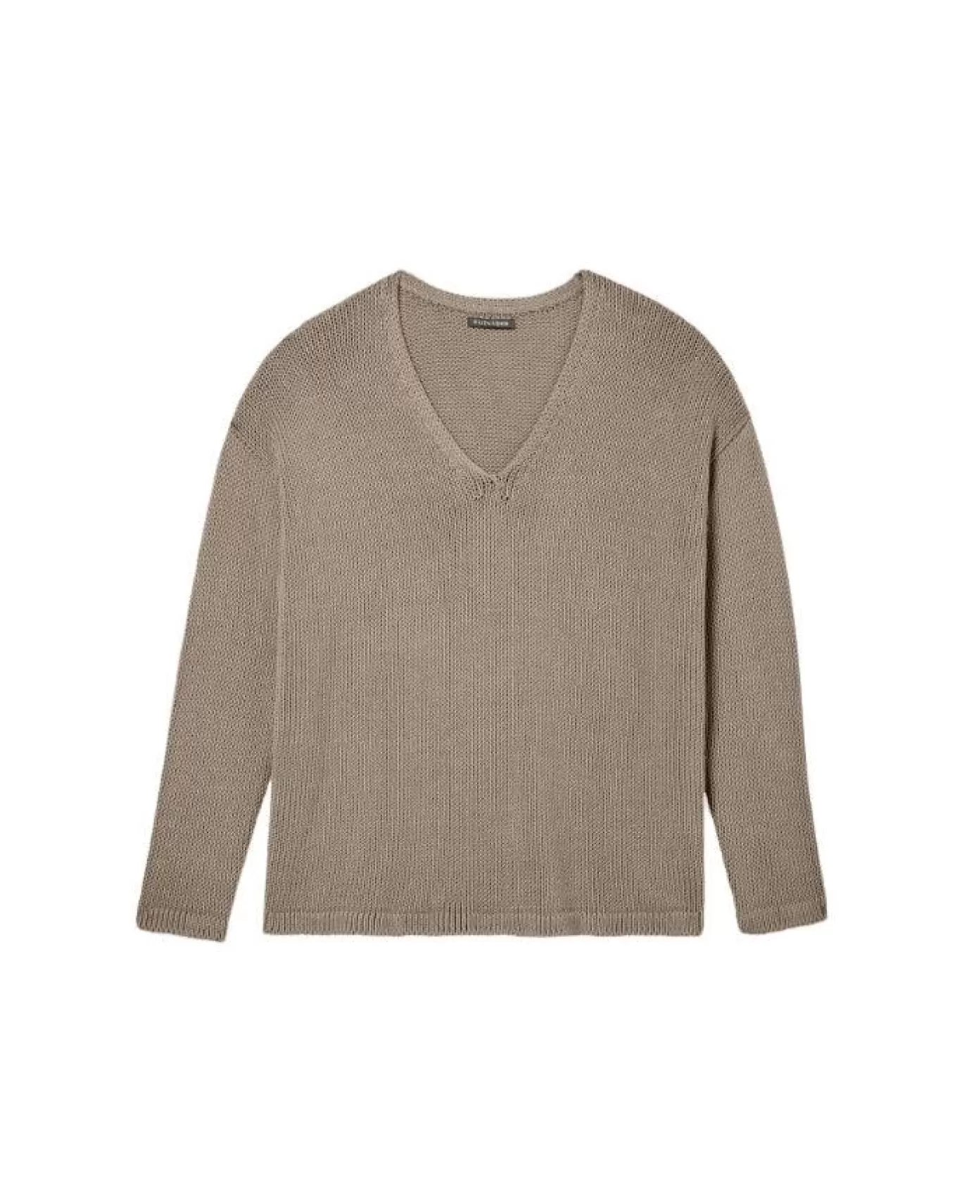 Peruvian Organic Cotton Cord Jersey V-Neck Sweater<Eileen Fisher Clearance