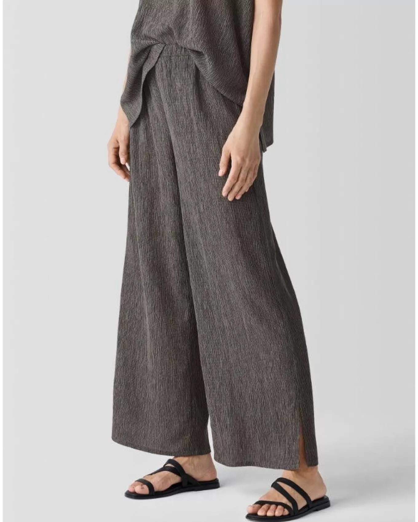 Plisse Wide Leg Ankle Pant<Eileen Fisher Store