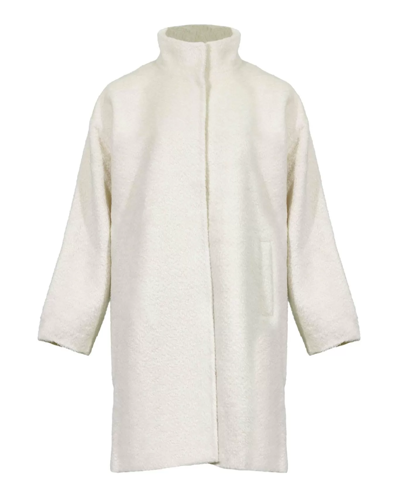 Sheared Suri Alpaca Stand Collar Coat<Eileen Fisher Cheap