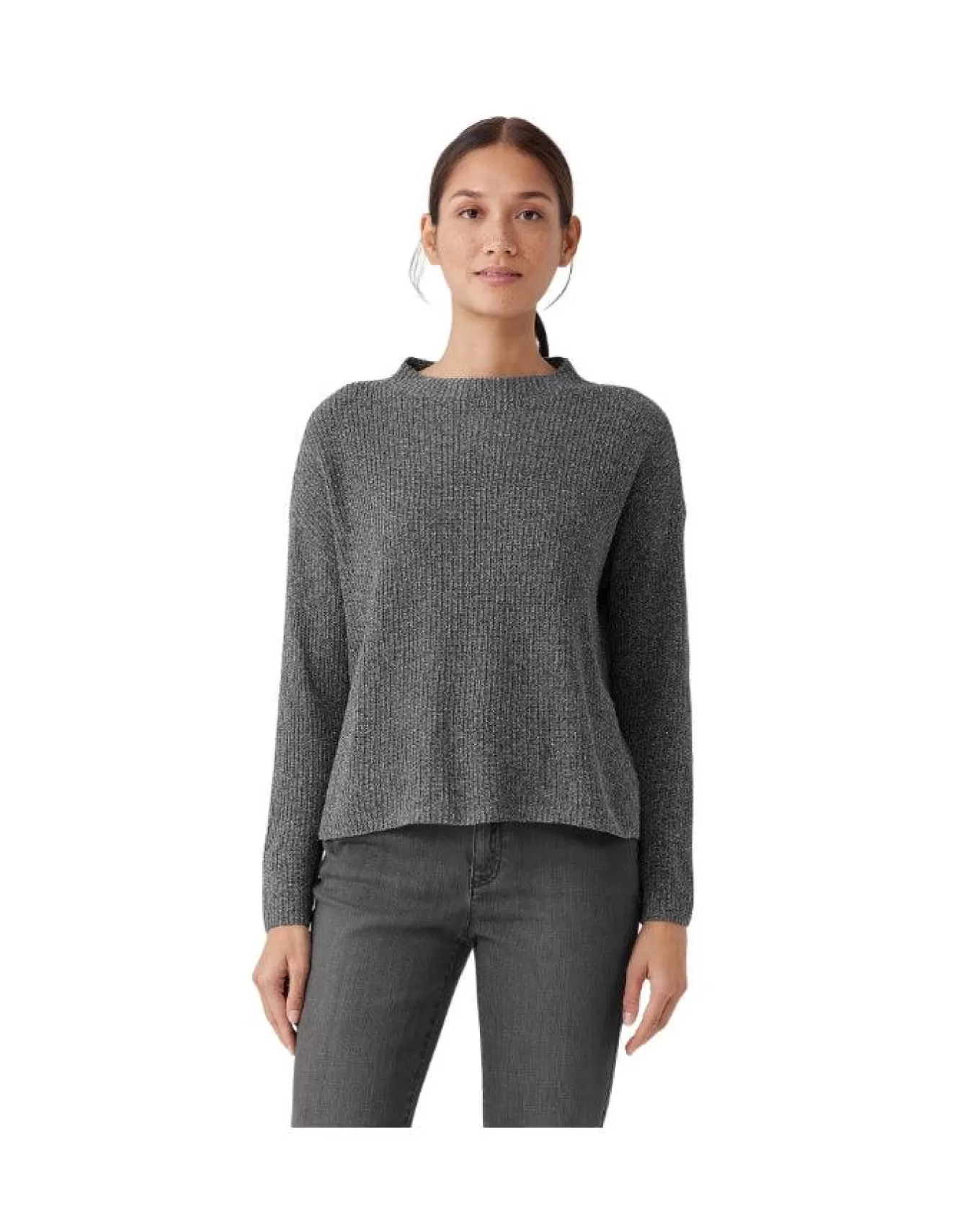 Silk Noil Funnel Neck Pullover<Eileen Fisher Clearance