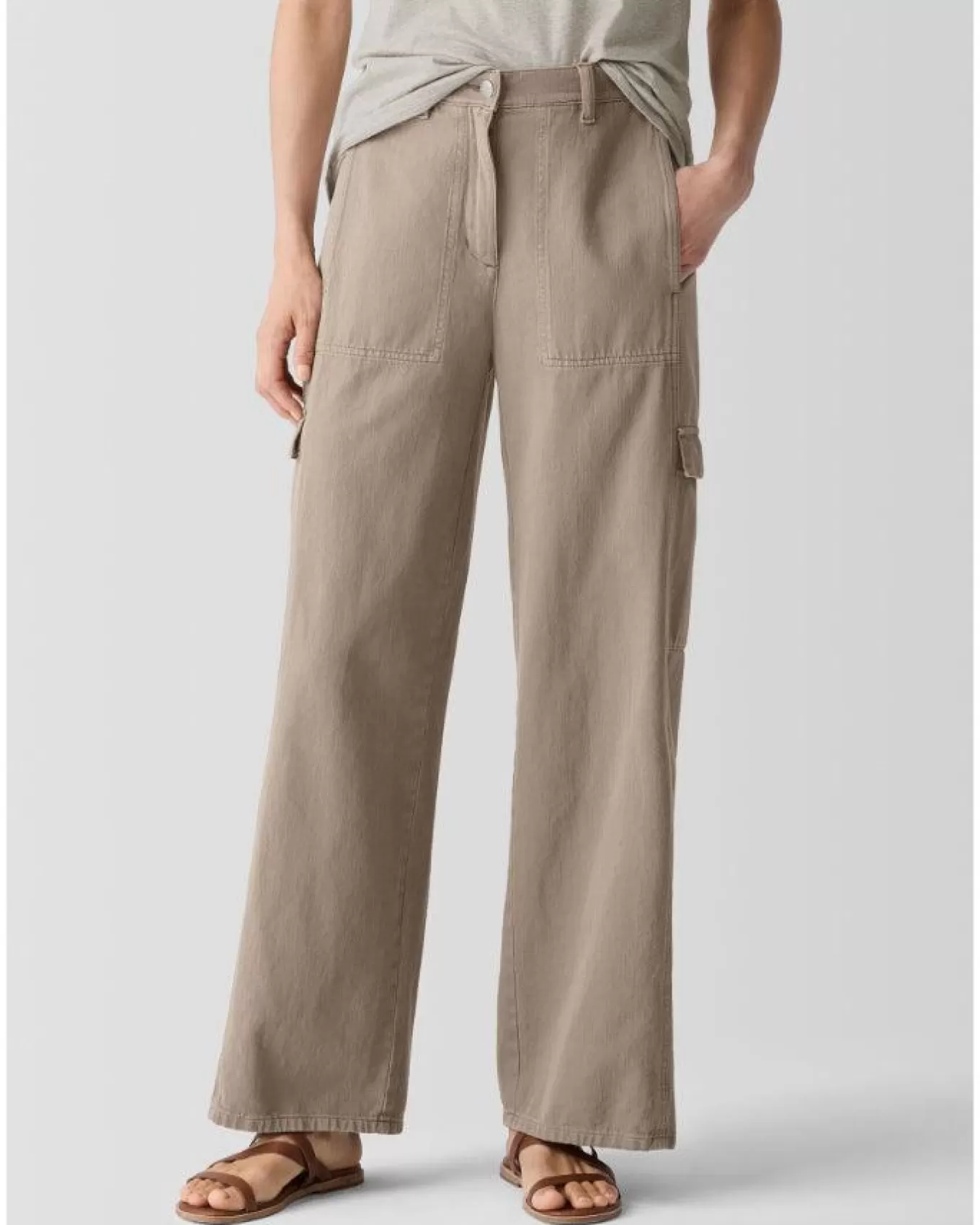 Wide Leg Cotton Utility Cargo Pant<Eileen Fisher Hot