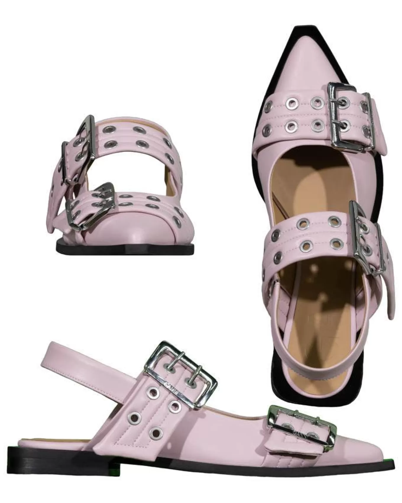 Feminine Buckle Ballerina Sandal<Ganni Hot