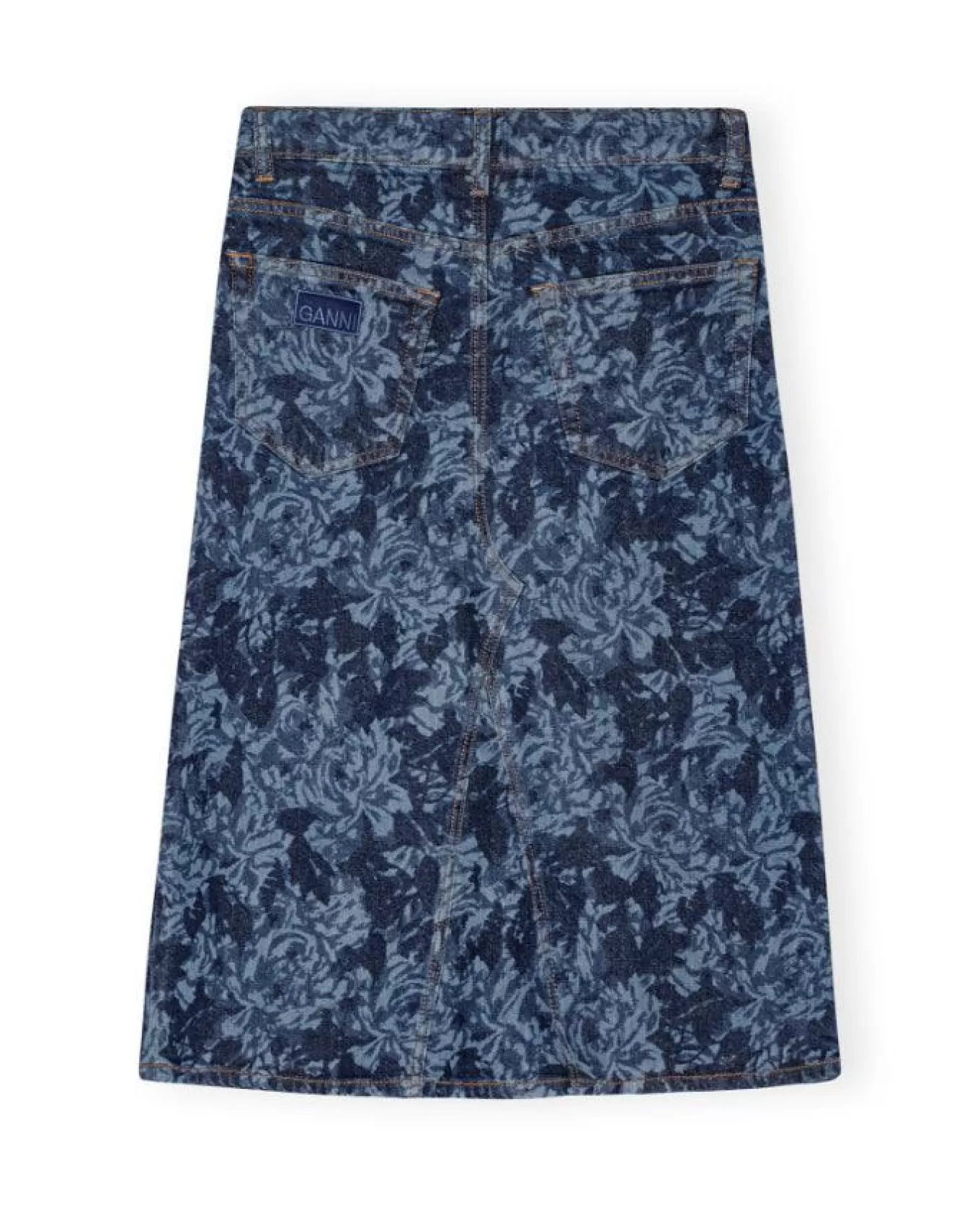 Lazer Denim Midi Skirt<Ganni Cheap