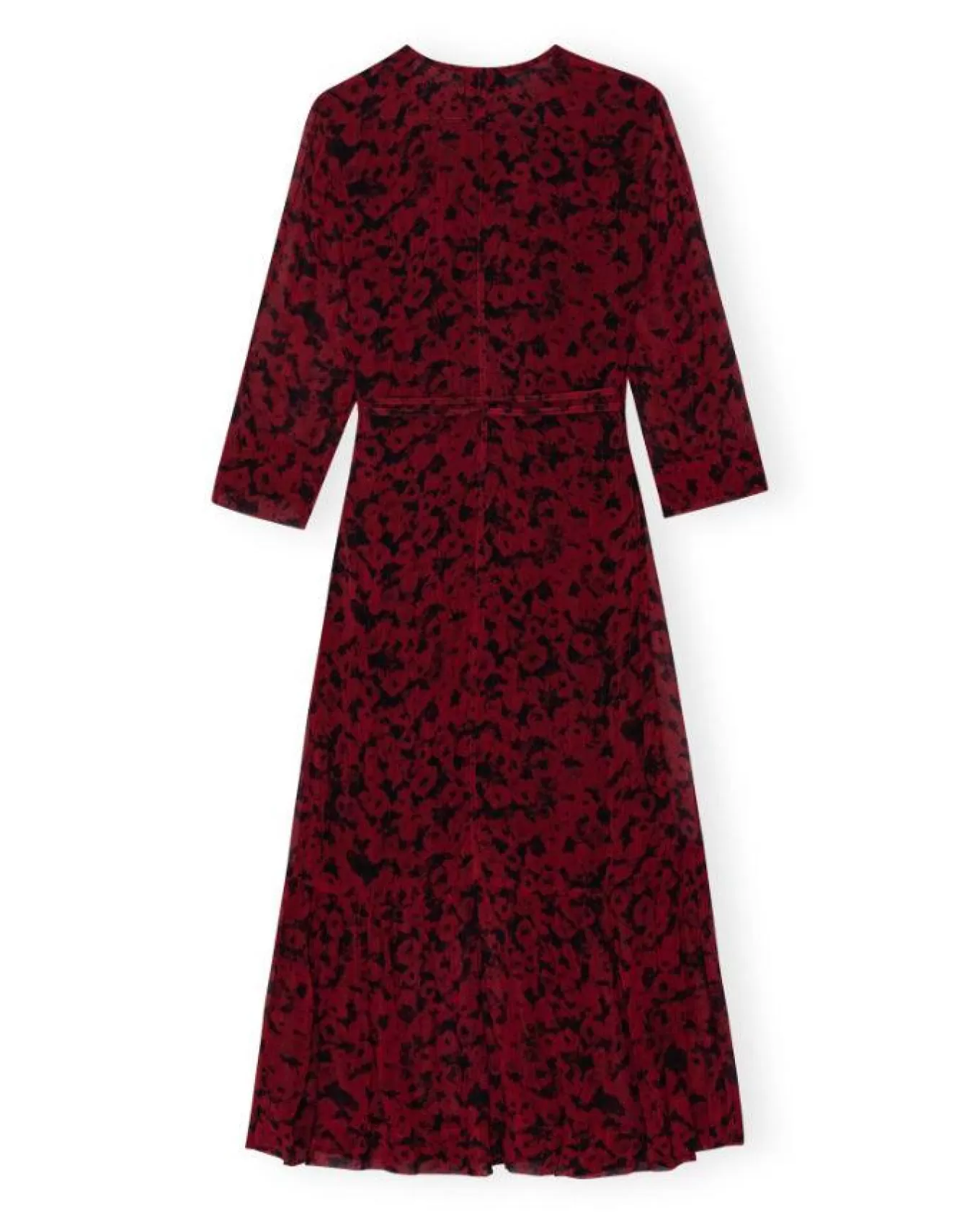 Red Print Georgette Wrap Midi Dress<Ganni Sale