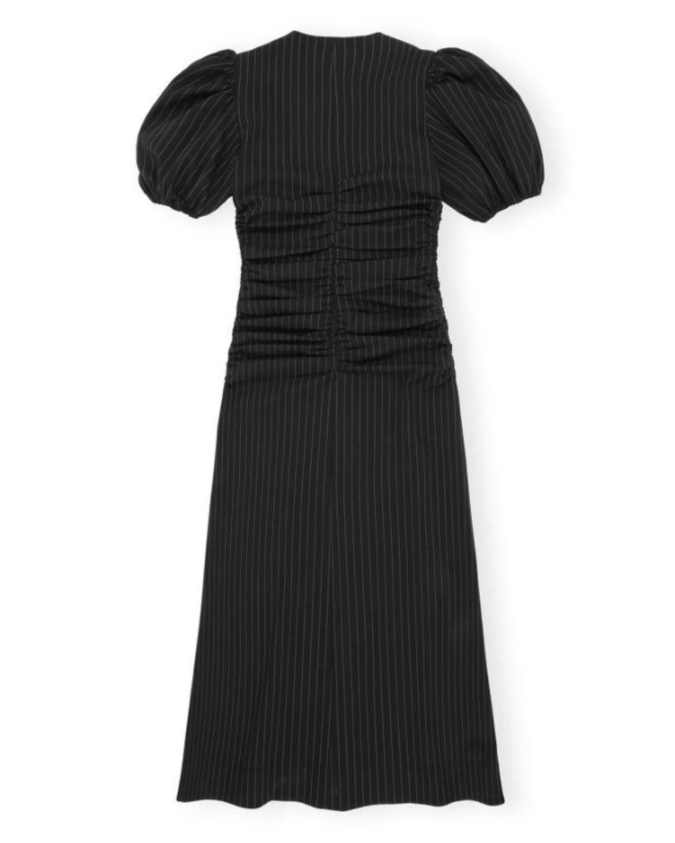 Stretch Stripe Gathered Long Dress<Ganni Cheap