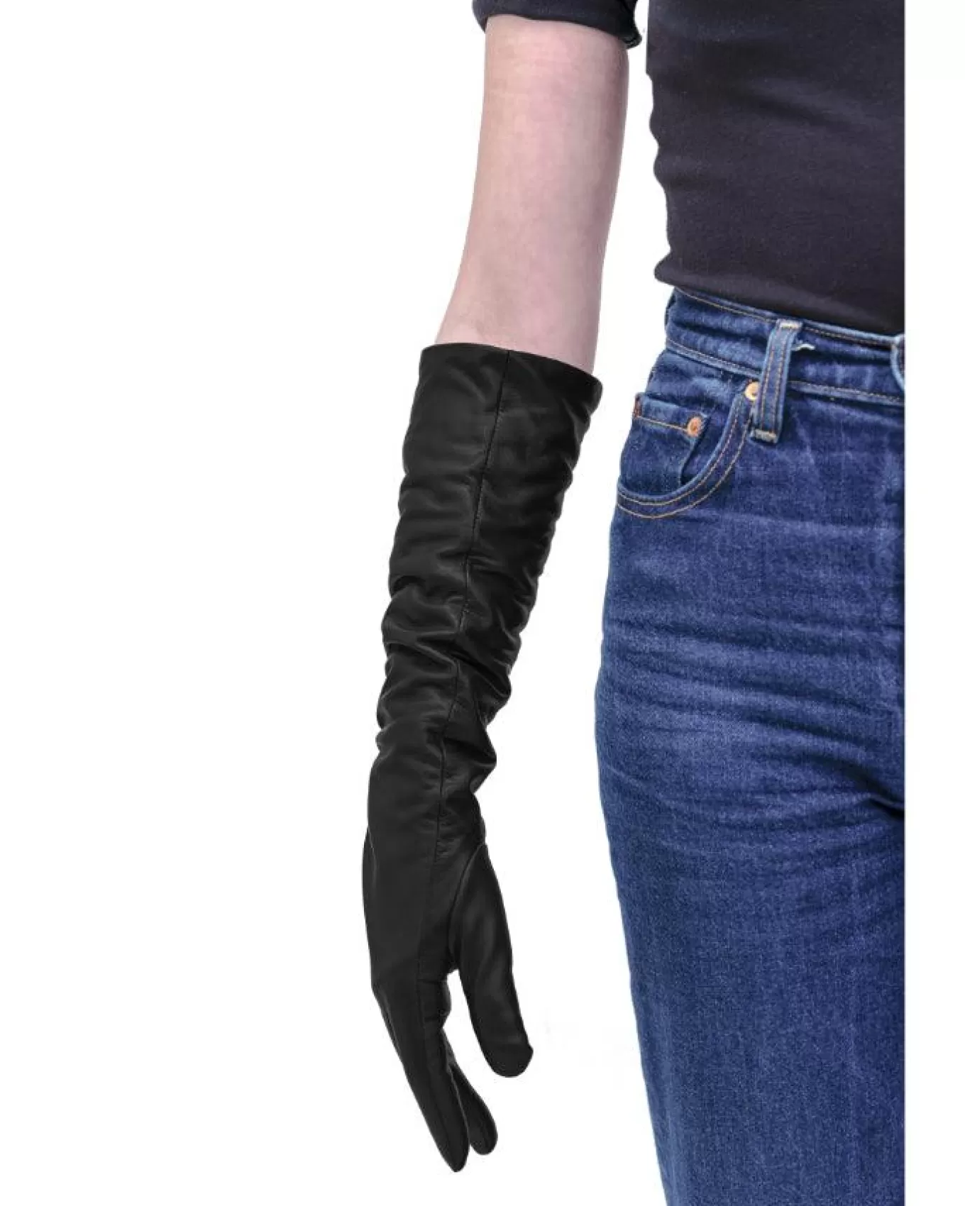 Elbow Length Leather Slouchy Gloves<HiSO Hot