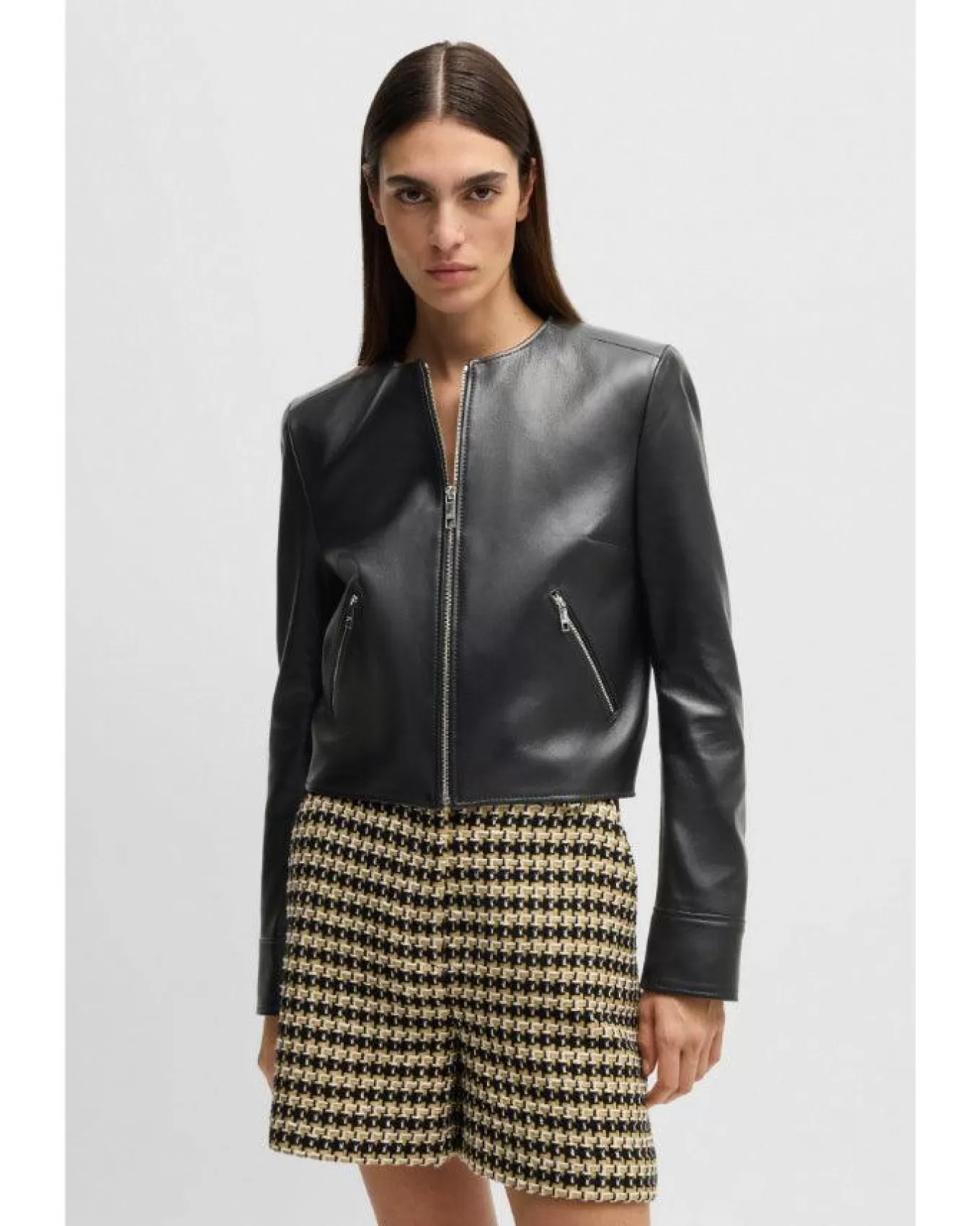 Boss Sadenita Leather Jacket<Hugo Cheap