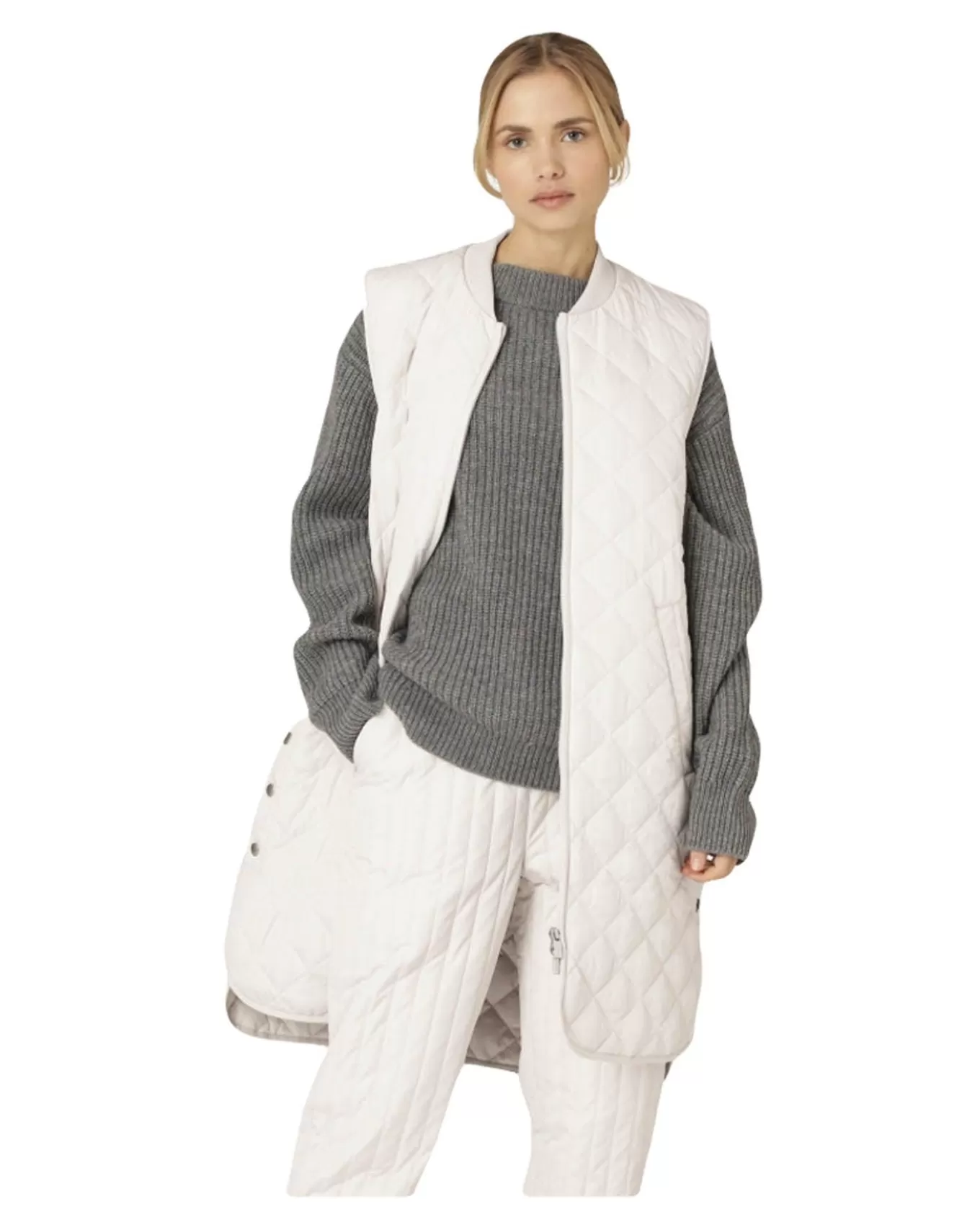 - Quilted Long Vest<Ilse Jacobsen Hot