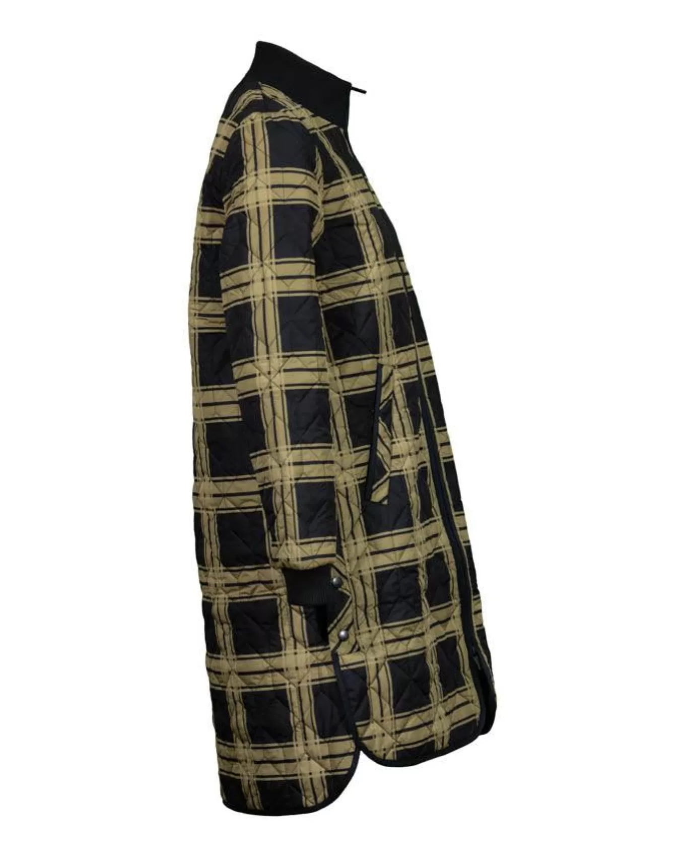 Long Quilted Check Print Coat<Ilse Jacobsen Clearance