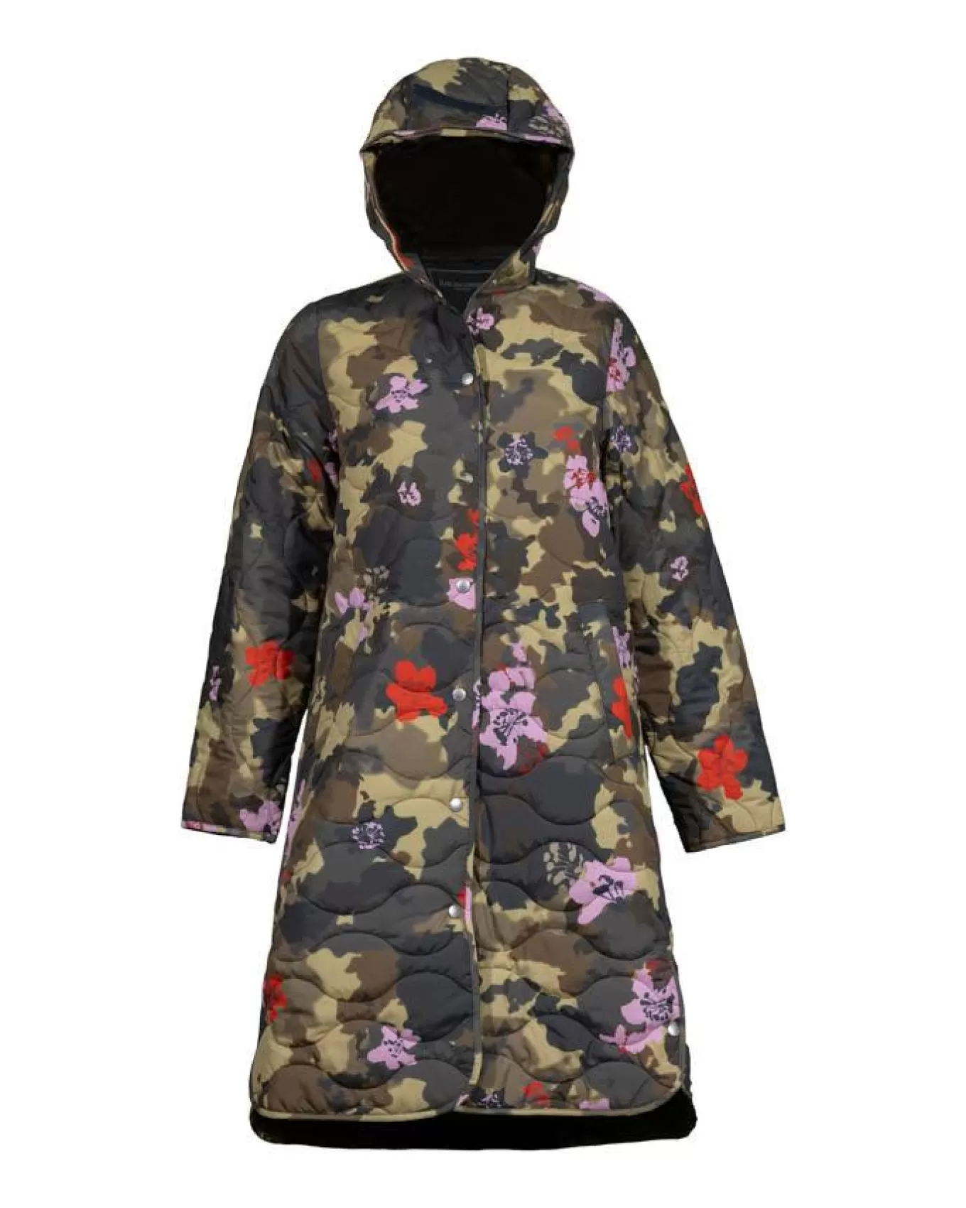 Long Quilted Hooded Print Coat<Ilse Jacobsen Hot