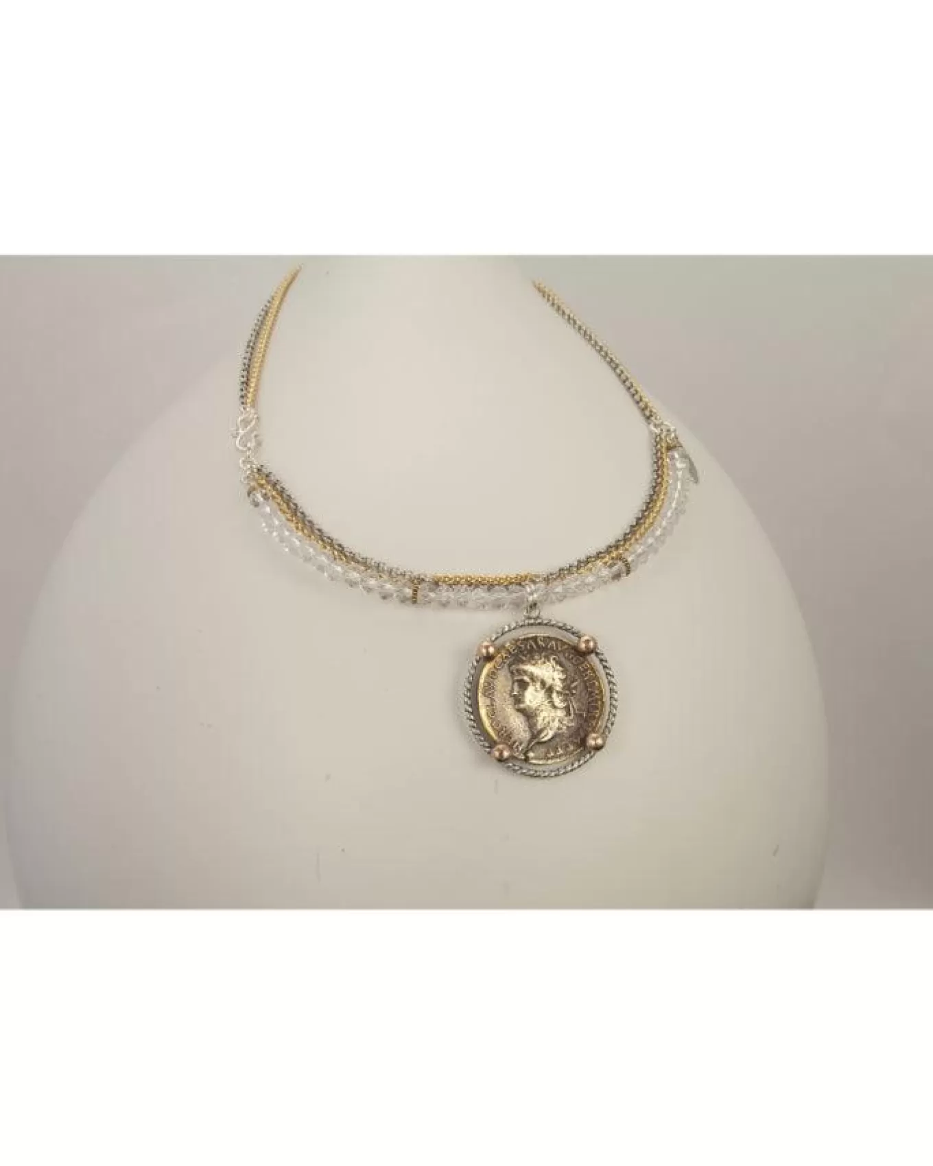 Crystal Roman Coin Necklace<Karyn Chopik New