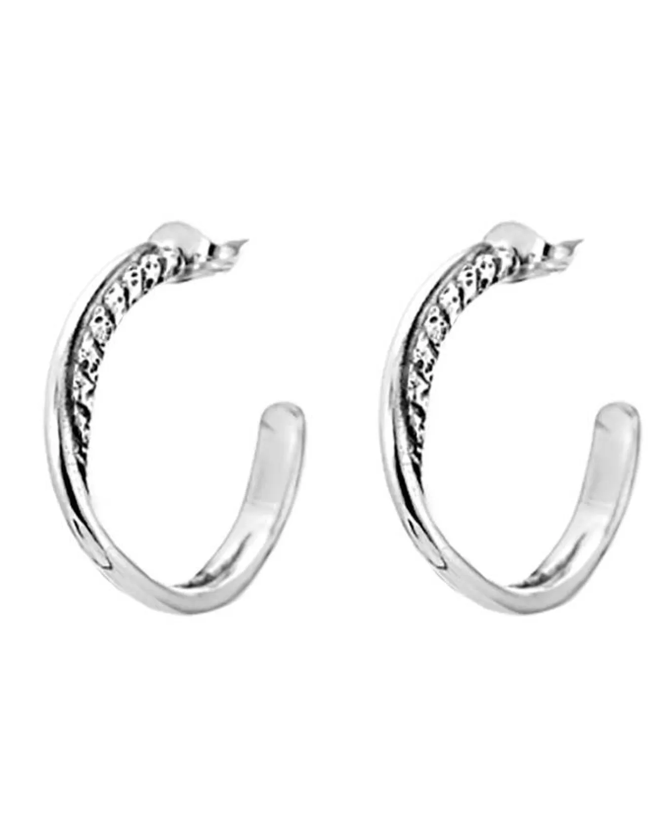 Silver Grecian Twist Hoop Earrings<Karyn Chopik Sale