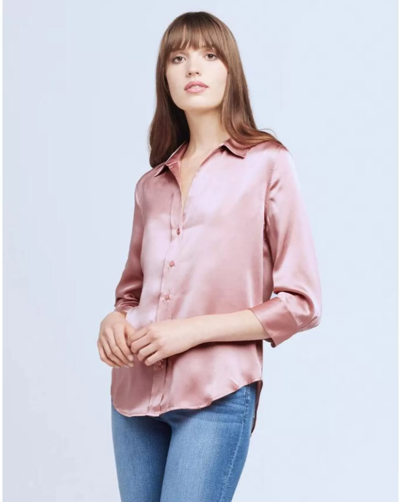 Dani 3/4 Sleeve Silk Blouse<L'Agence Online