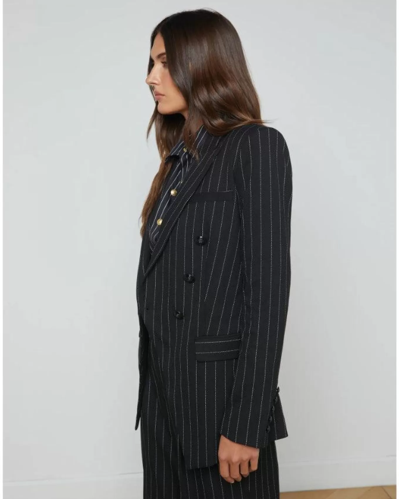 Kendi Pinstriped Long Blazer<L'Agence Cheap