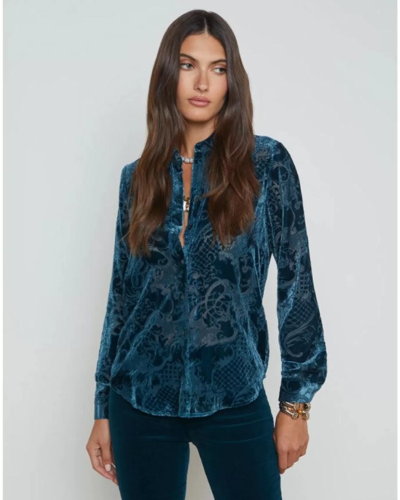 Laurent Velvet Blouse<L'Agence Discount