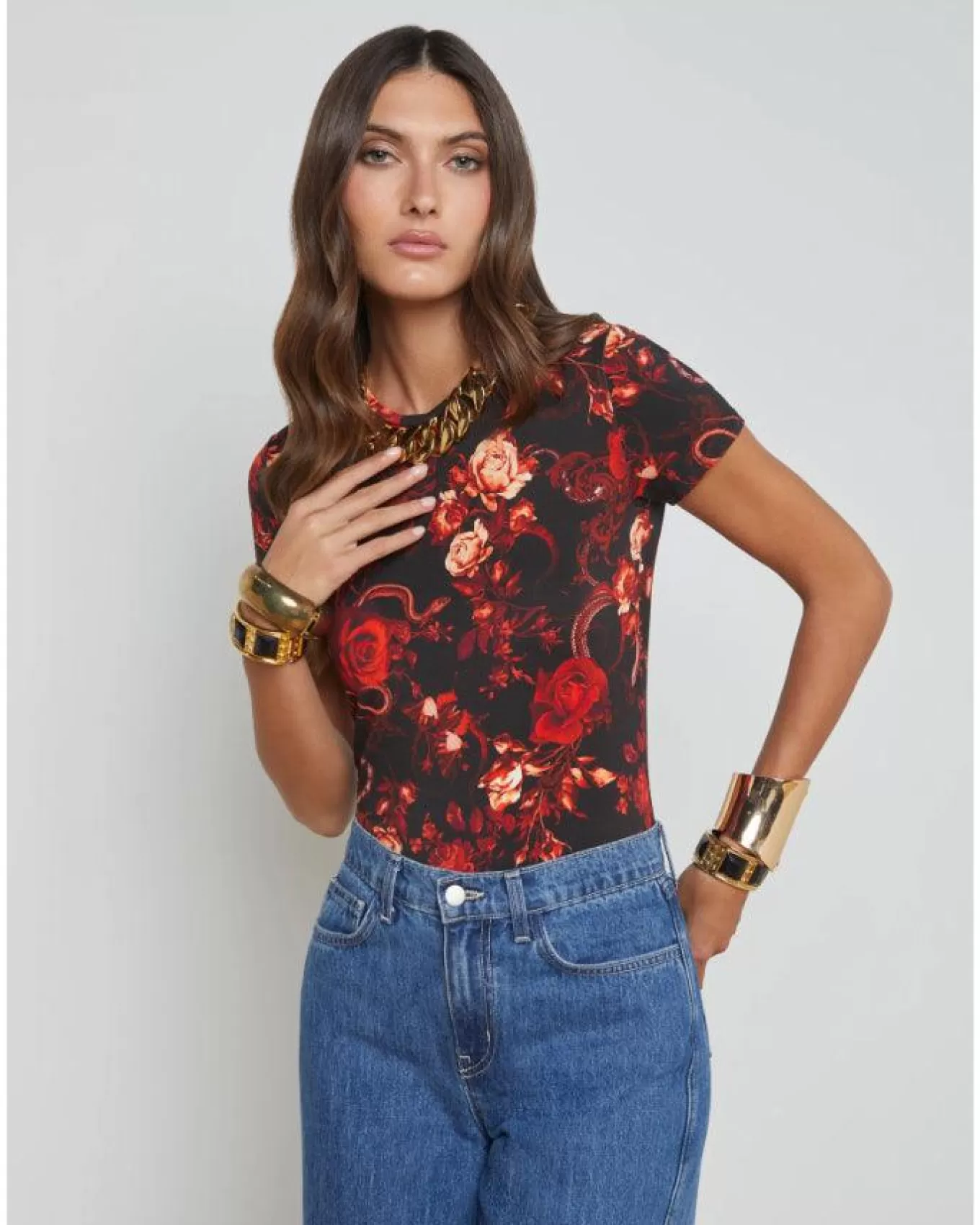 Ressi Baroque Floral Tee<L'Agence Sale