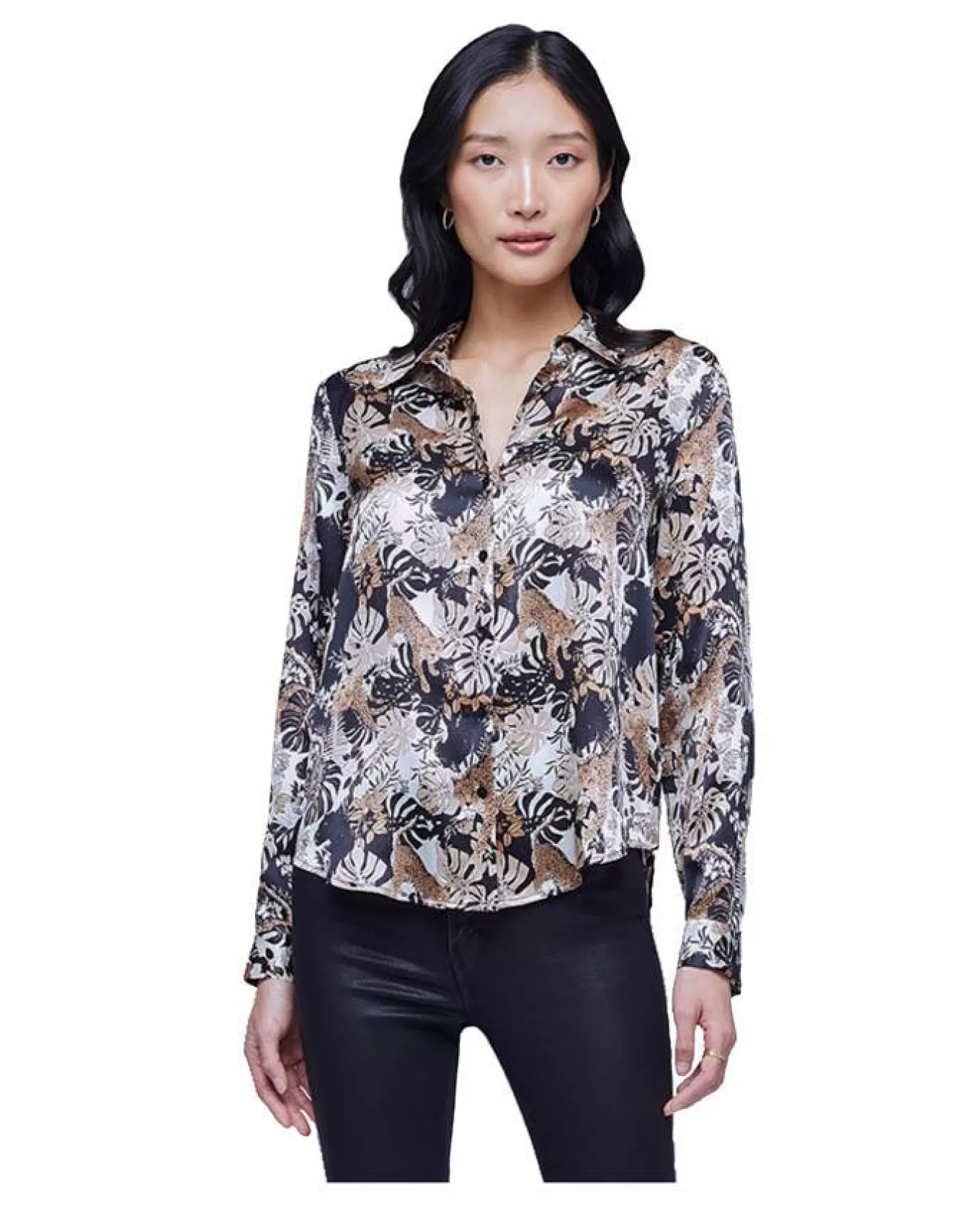 Tyler Holly Black Panther Jungle Blouse<L'Agence New