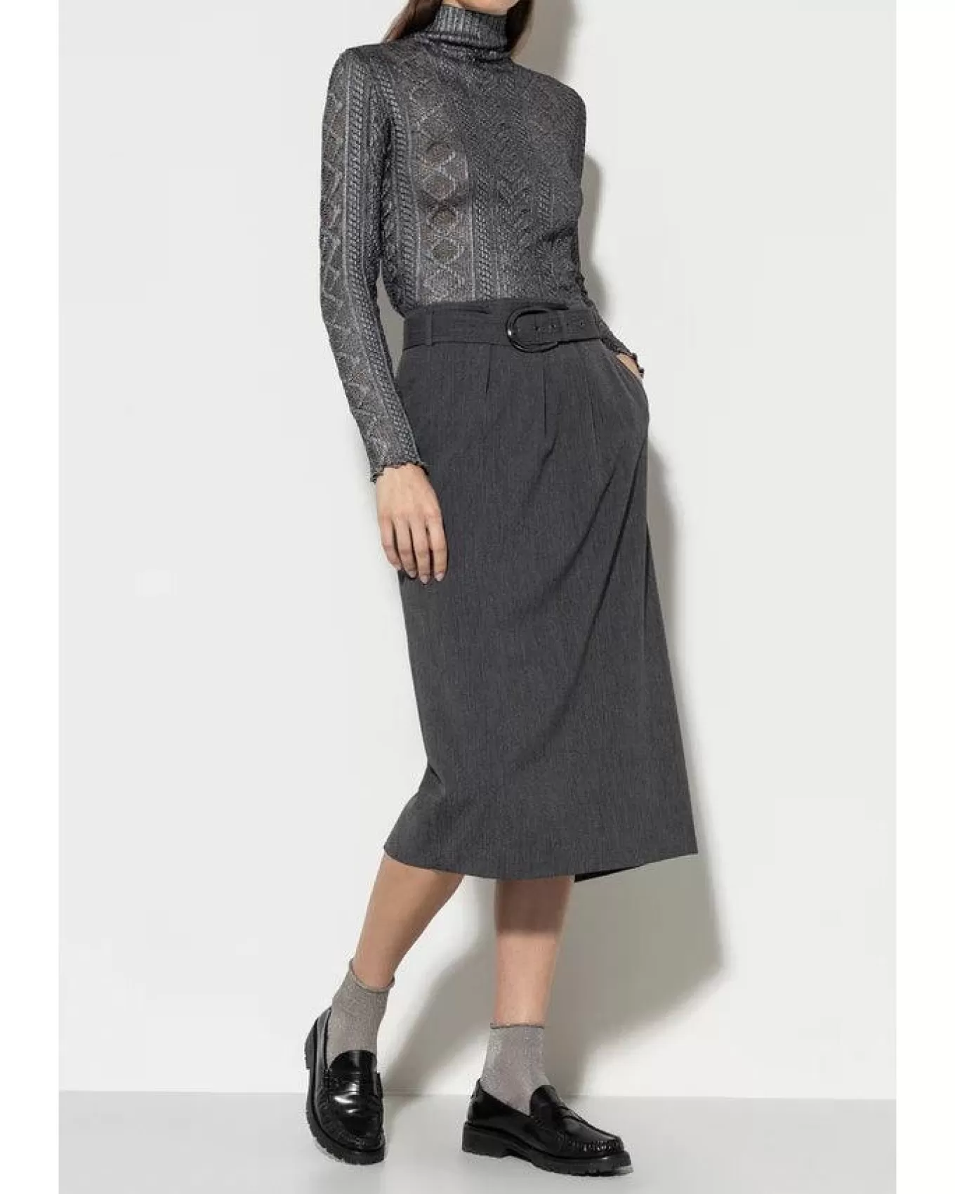 Cashmere Blend Belted Skirt<Luisa Cerano Outlet