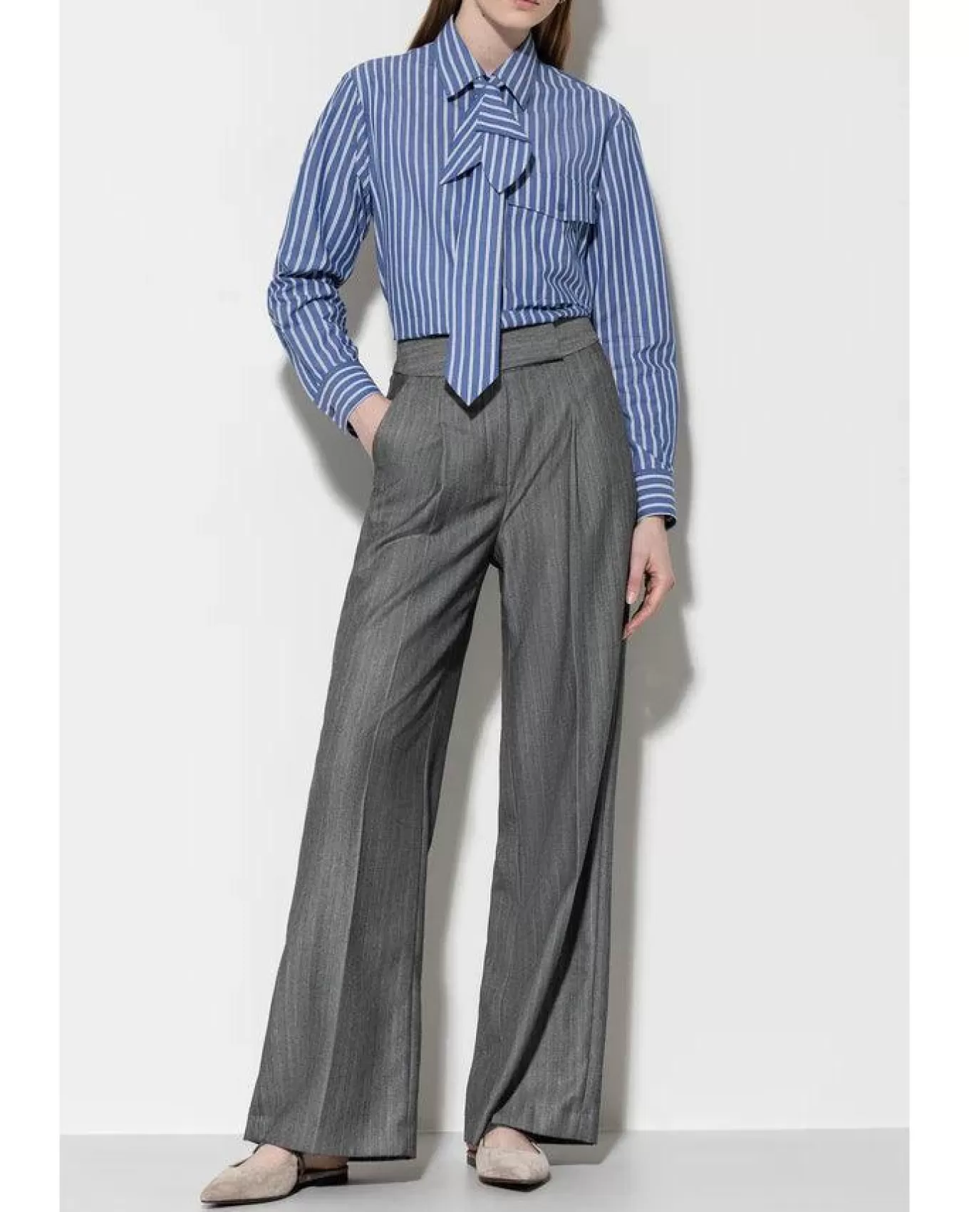 Herringbone Wide Leg Pants<Luisa Cerano Discount