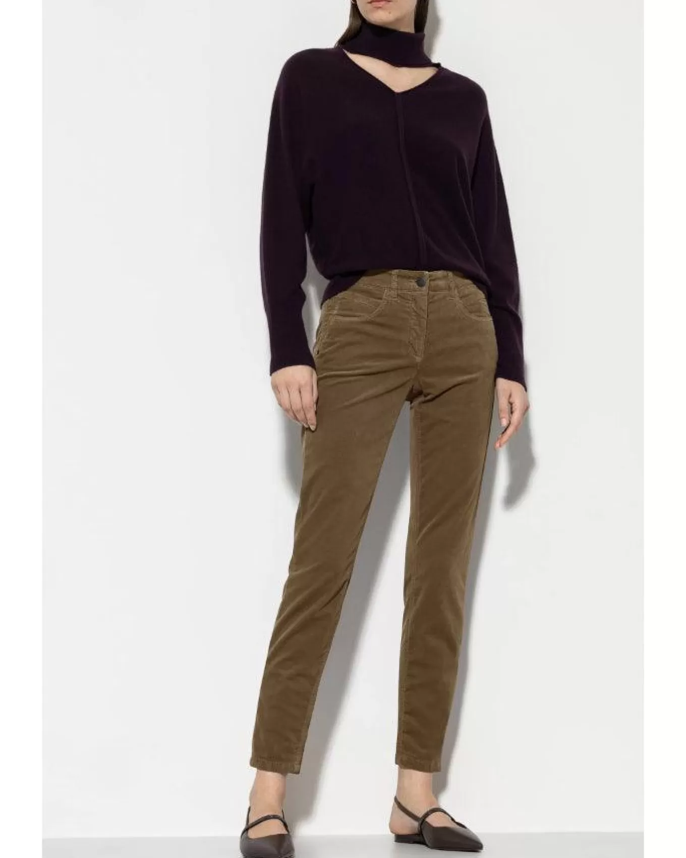 High-Stretch Cropped Velvet Pants<Luisa Cerano Discount