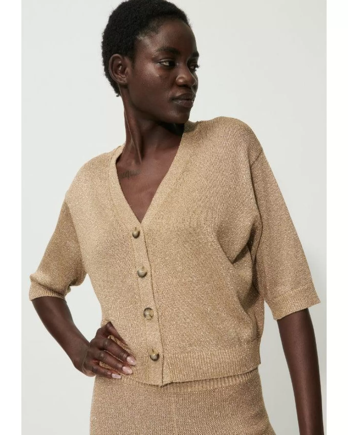 Lurex Cardigan<Luisa Cerano Store