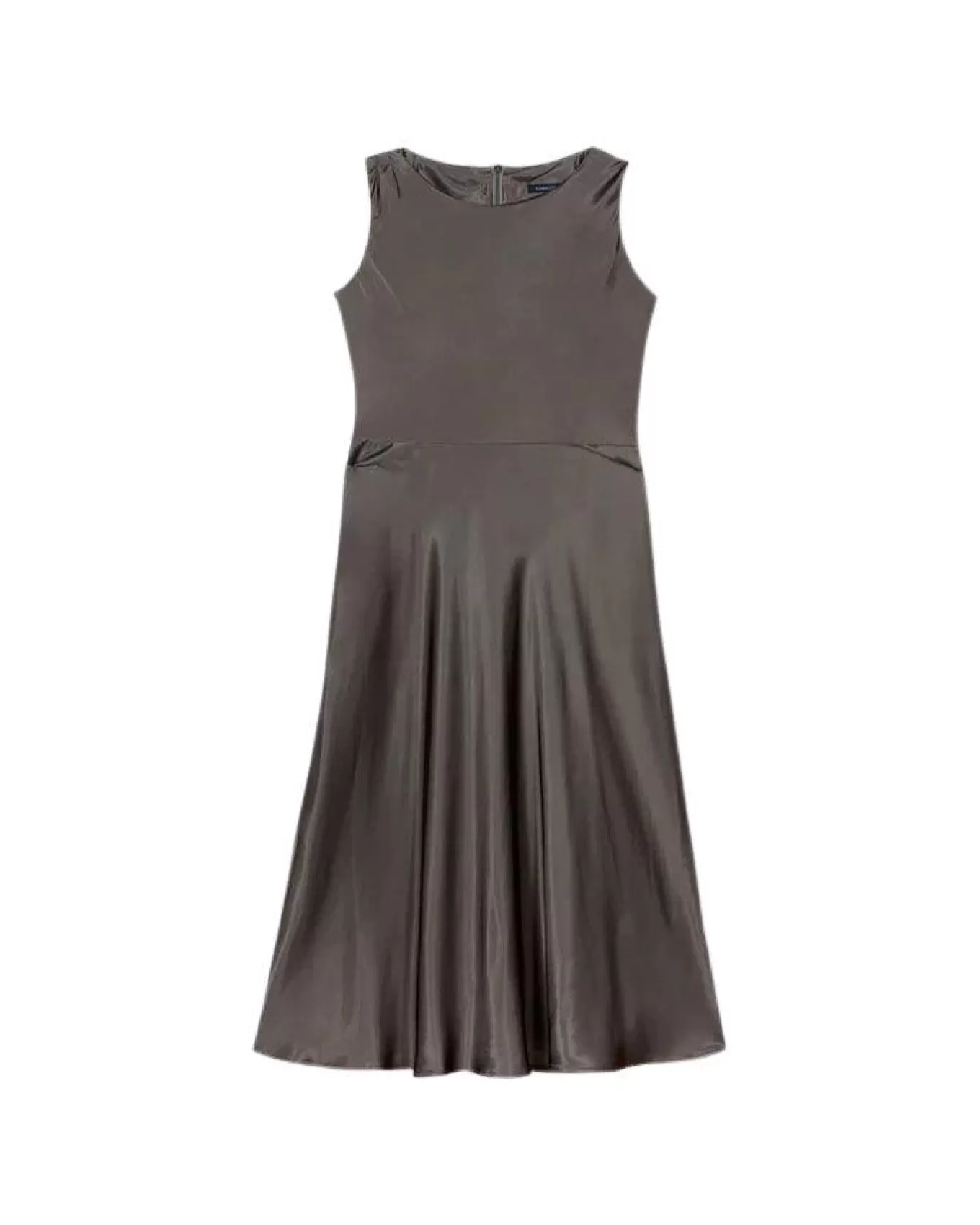 Shiny Satin Sleeveless Midi Dress<Luisa Cerano Discount