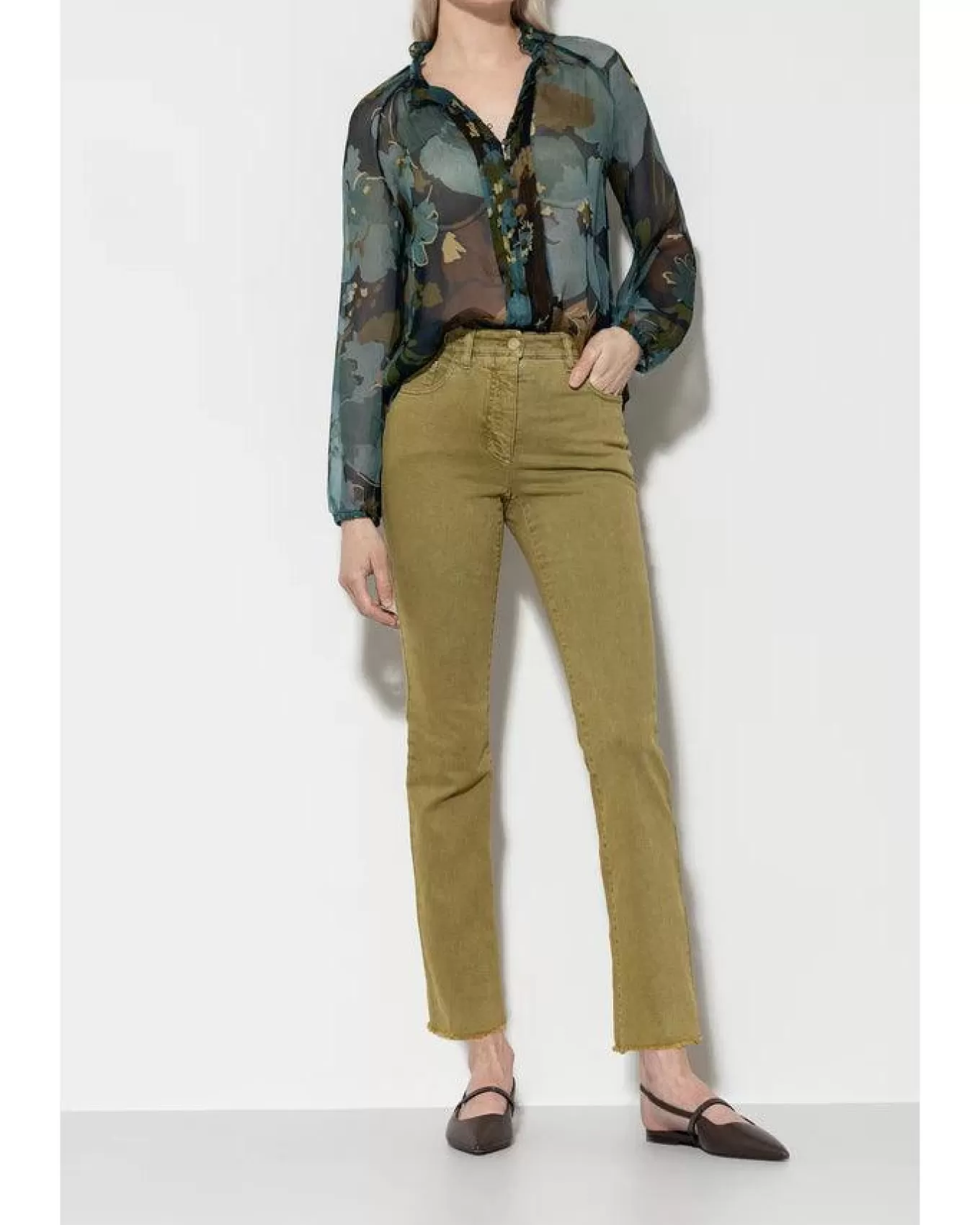 Twill Denim Kick Flare Pant<Luisa Cerano Sale