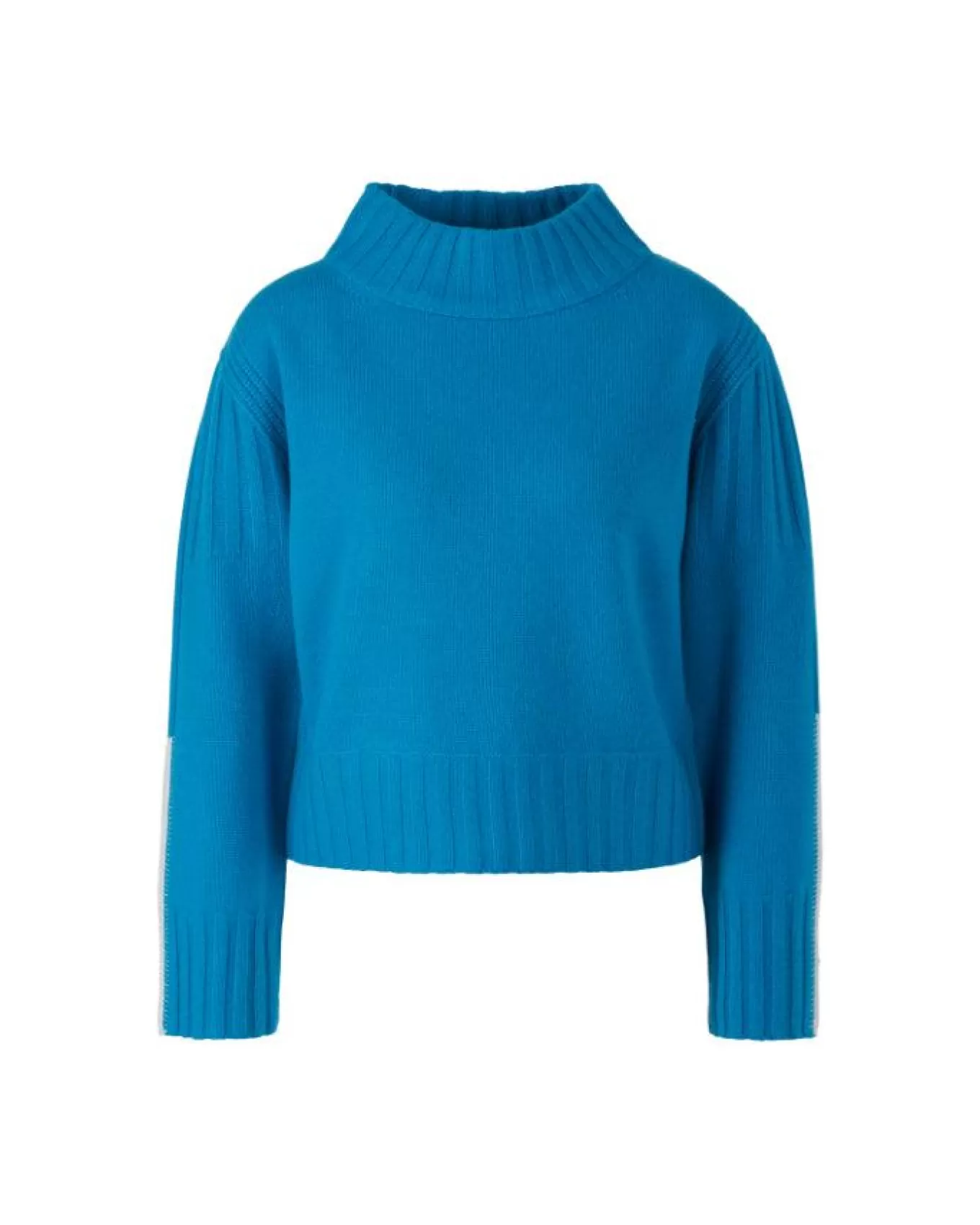 Cashmere Blend Funnel Neck Sweater Deep Sea<Marc Cain Flash Sale