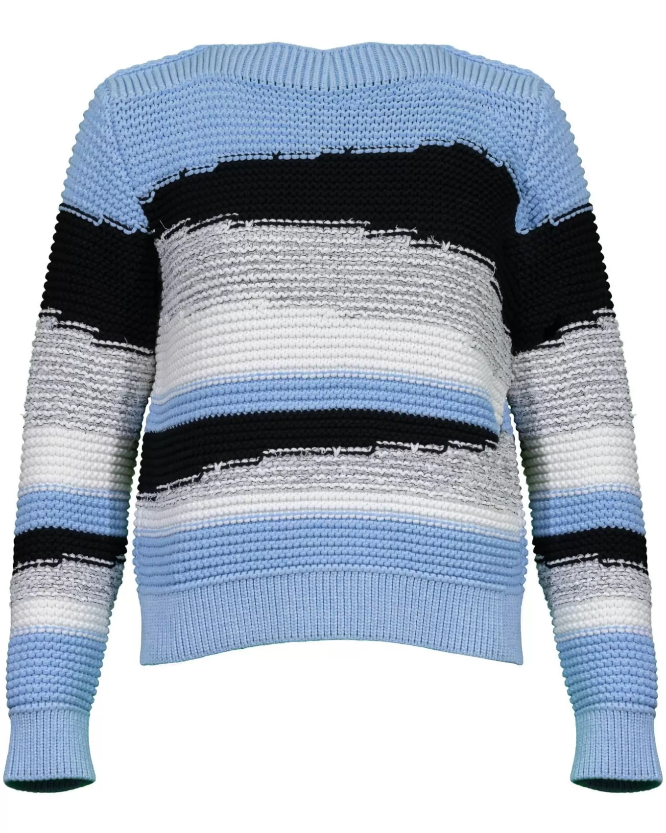 Chunky Cotton Asymmetrical Stripe Sweater<Marc Cain Discount