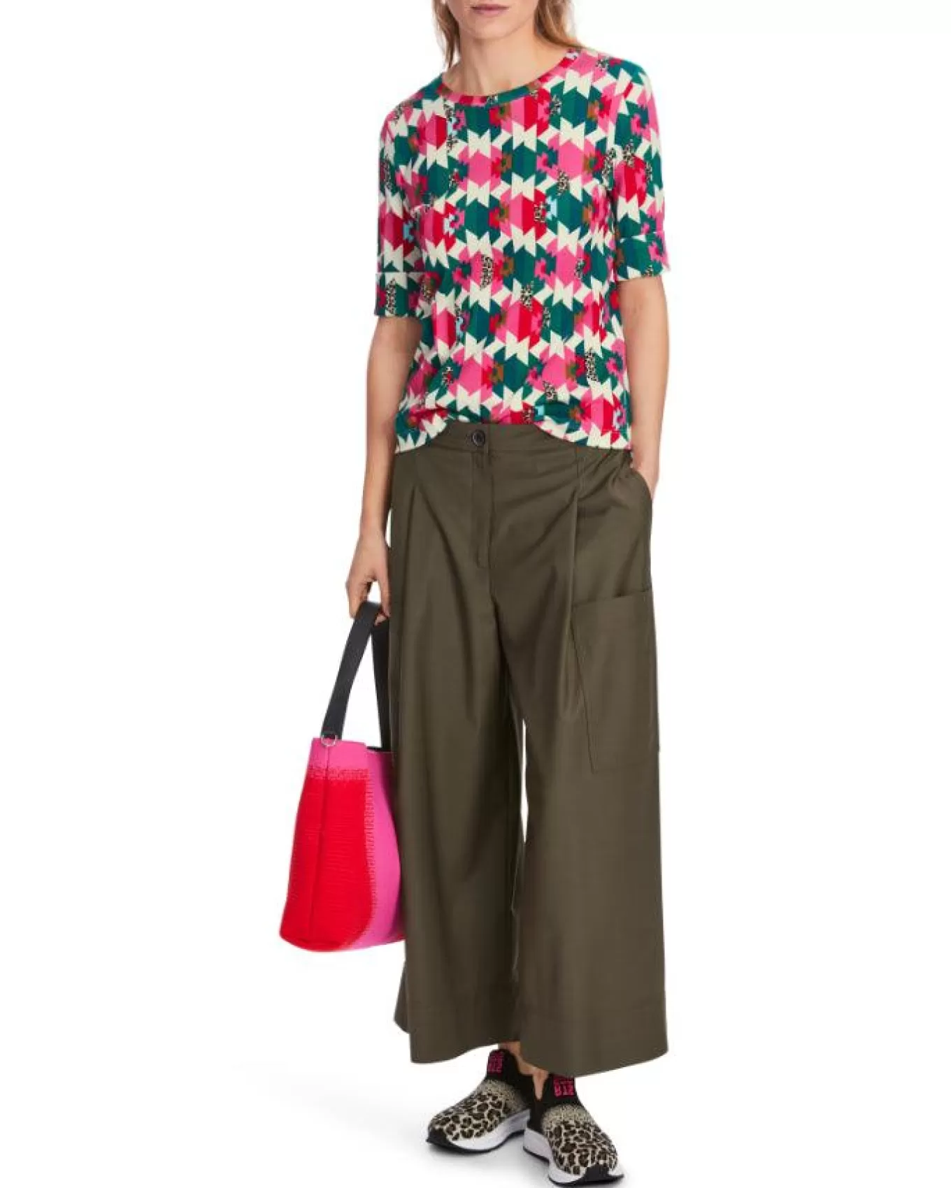 Colorful Print Ribbed Top<Marc Cain New