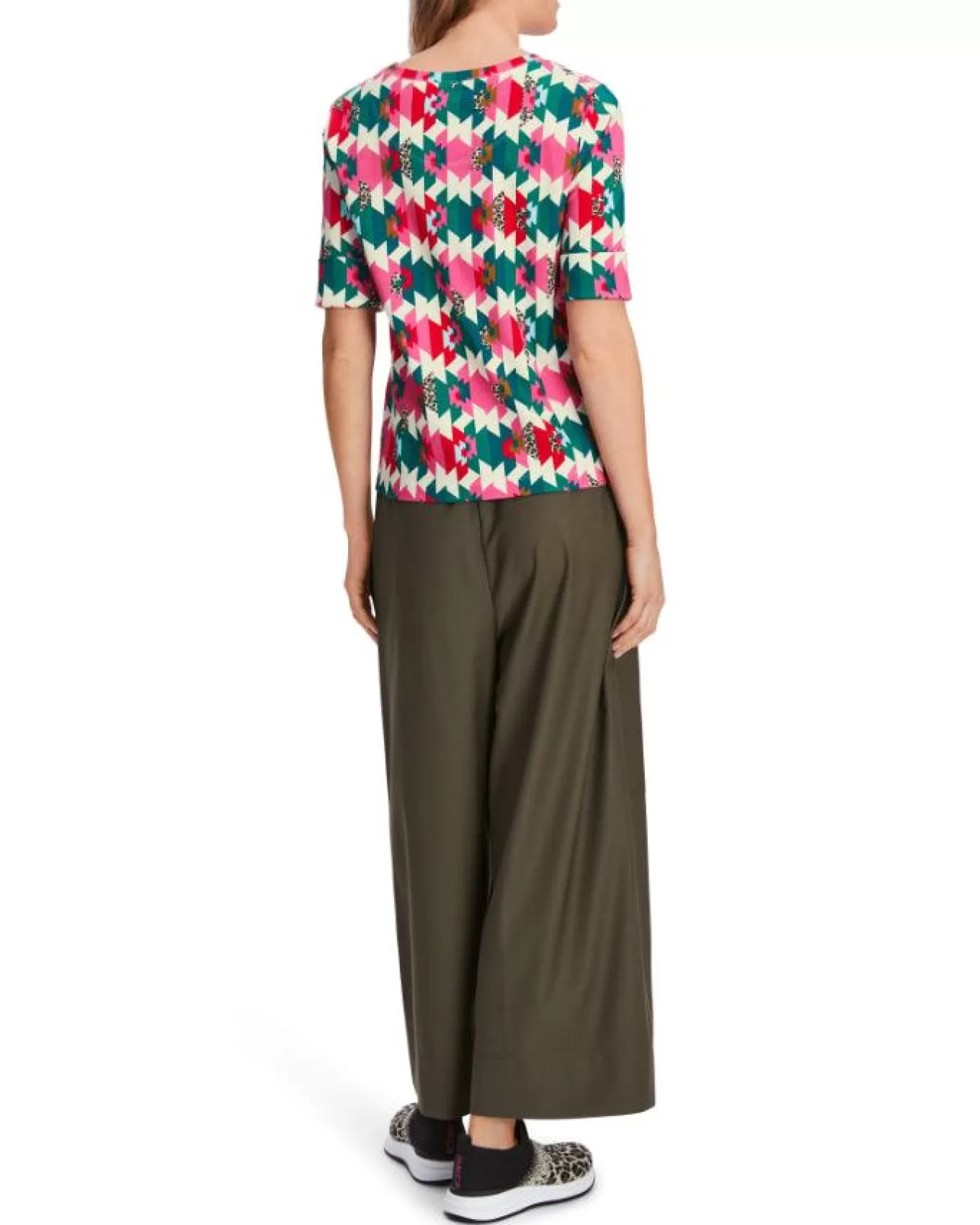 Colorful Print Ribbed Top<Marc Cain New