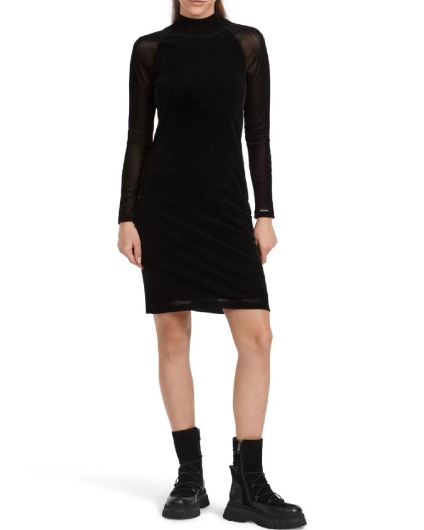 Fitted Mesh High Neck Dress<Marc Cain Best Sale