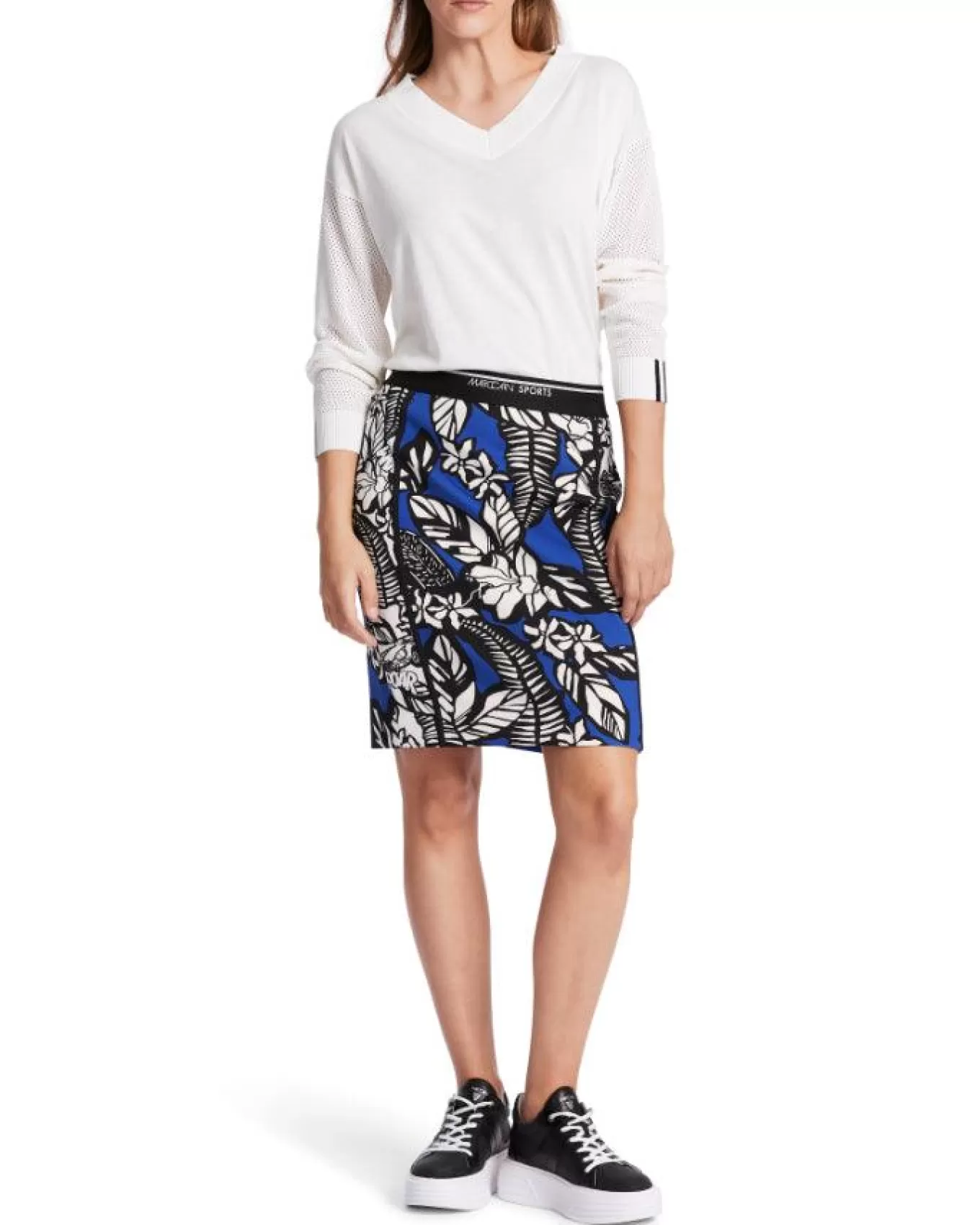 Floral Pattern Mix Mini Skirt<Marc Cain Store