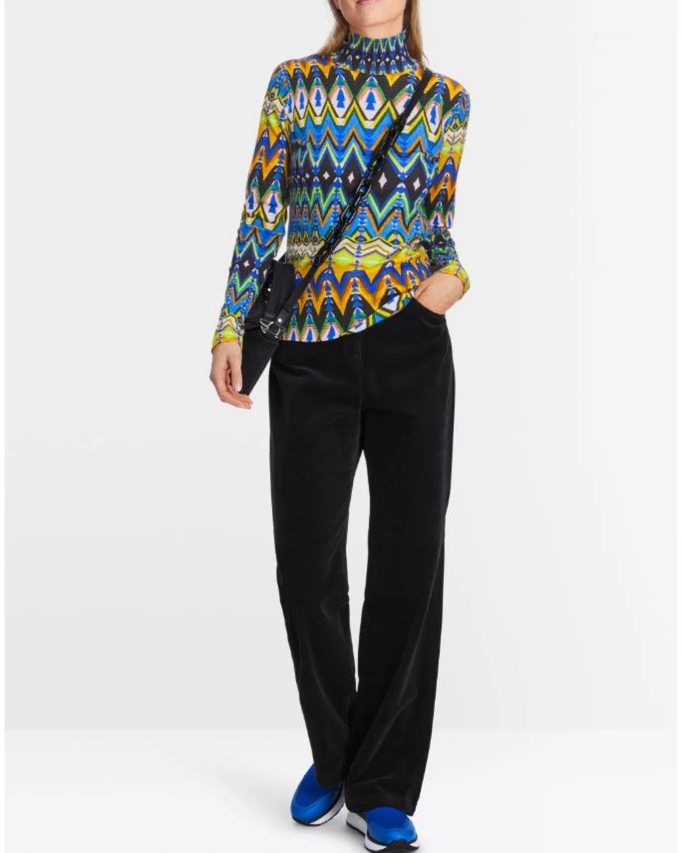 Harlequin Print Turtleneck Tee<Marc Cain Best Sale