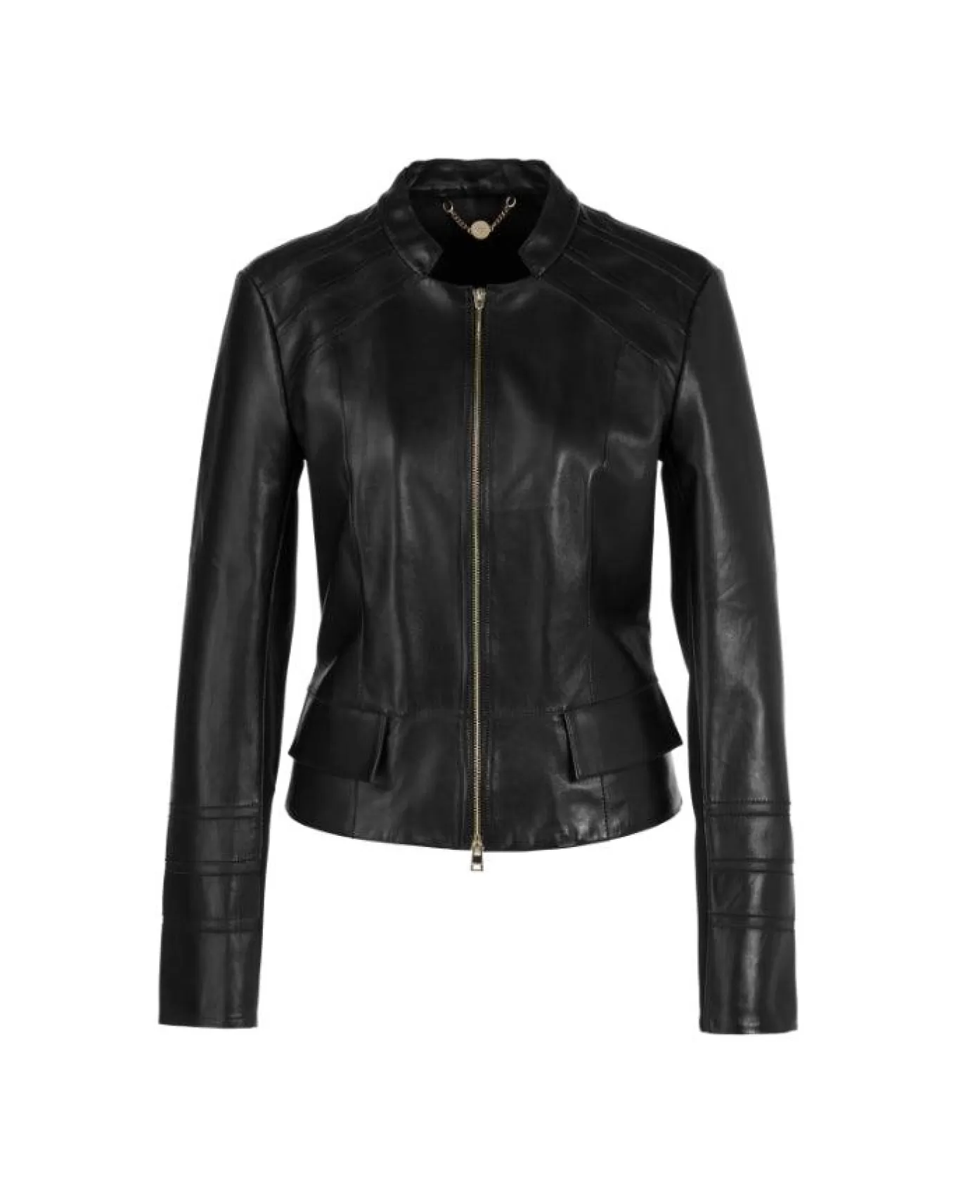 Leather Zip Jacket with Insert Details<Marc Cain Cheap