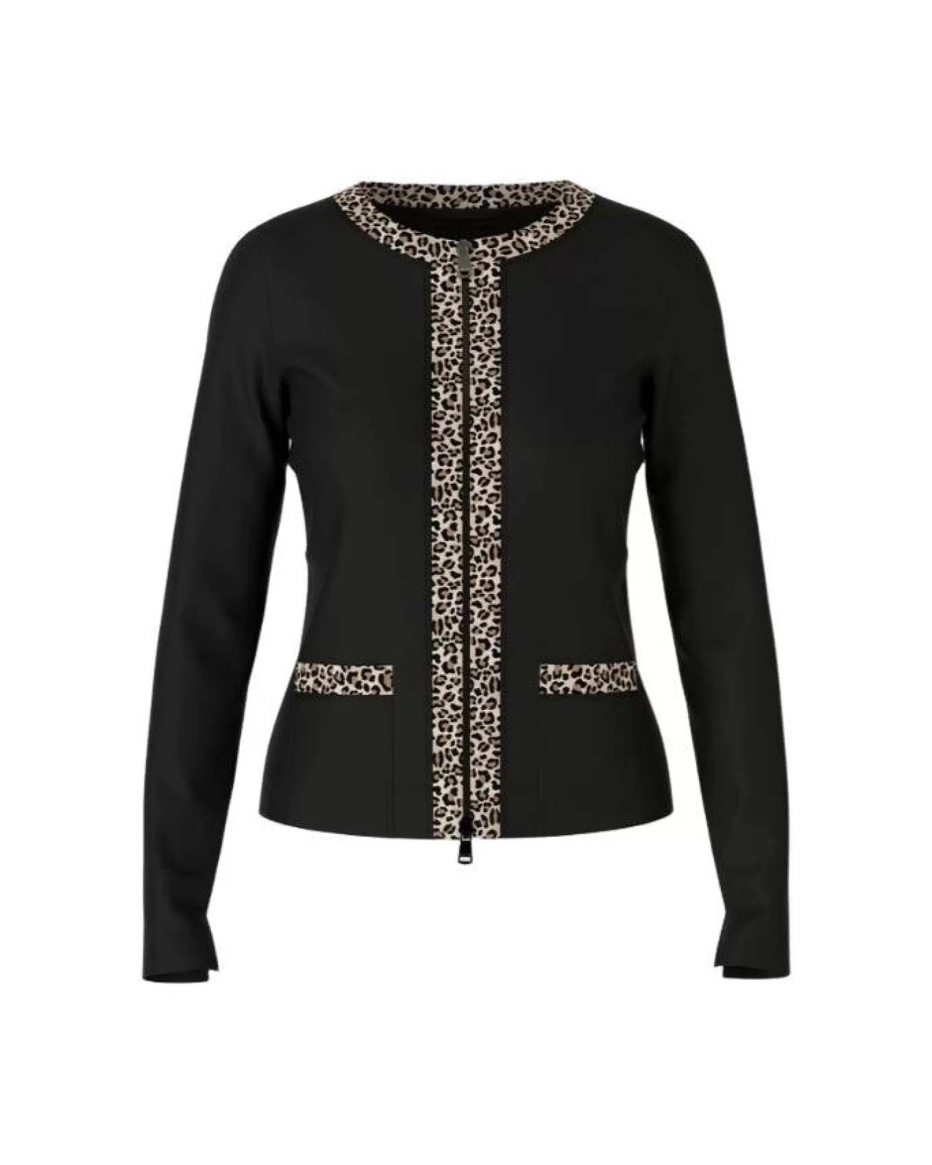 Leopard Trim Zip Jacket<Marc Cain Online