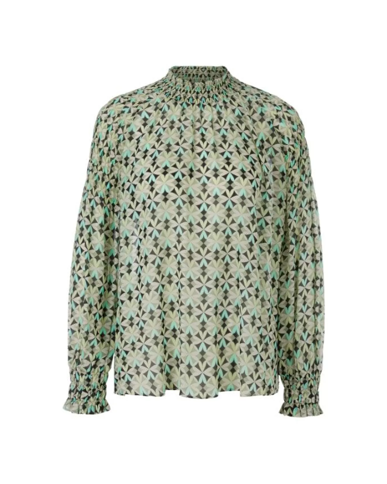 Malachite Print Smocked Blouse<Marc Cain Shop