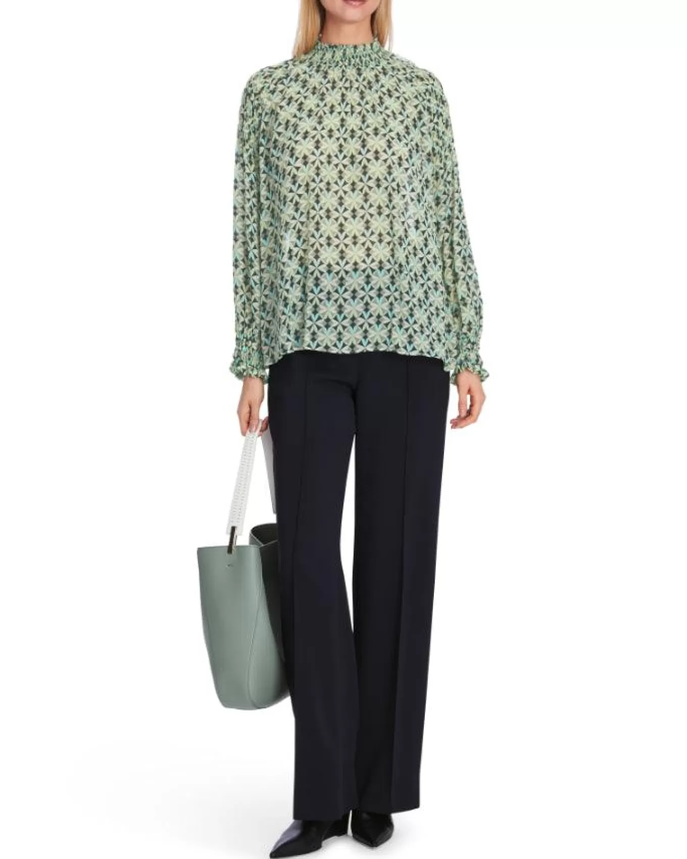 Malachite Print Smocked Blouse<Marc Cain Shop