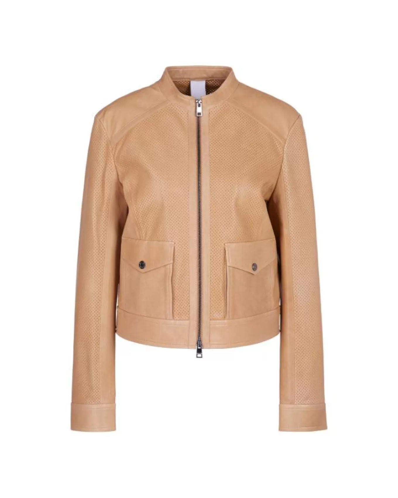 Perforated Leather Zip Jacket<Marc Cain Cheap