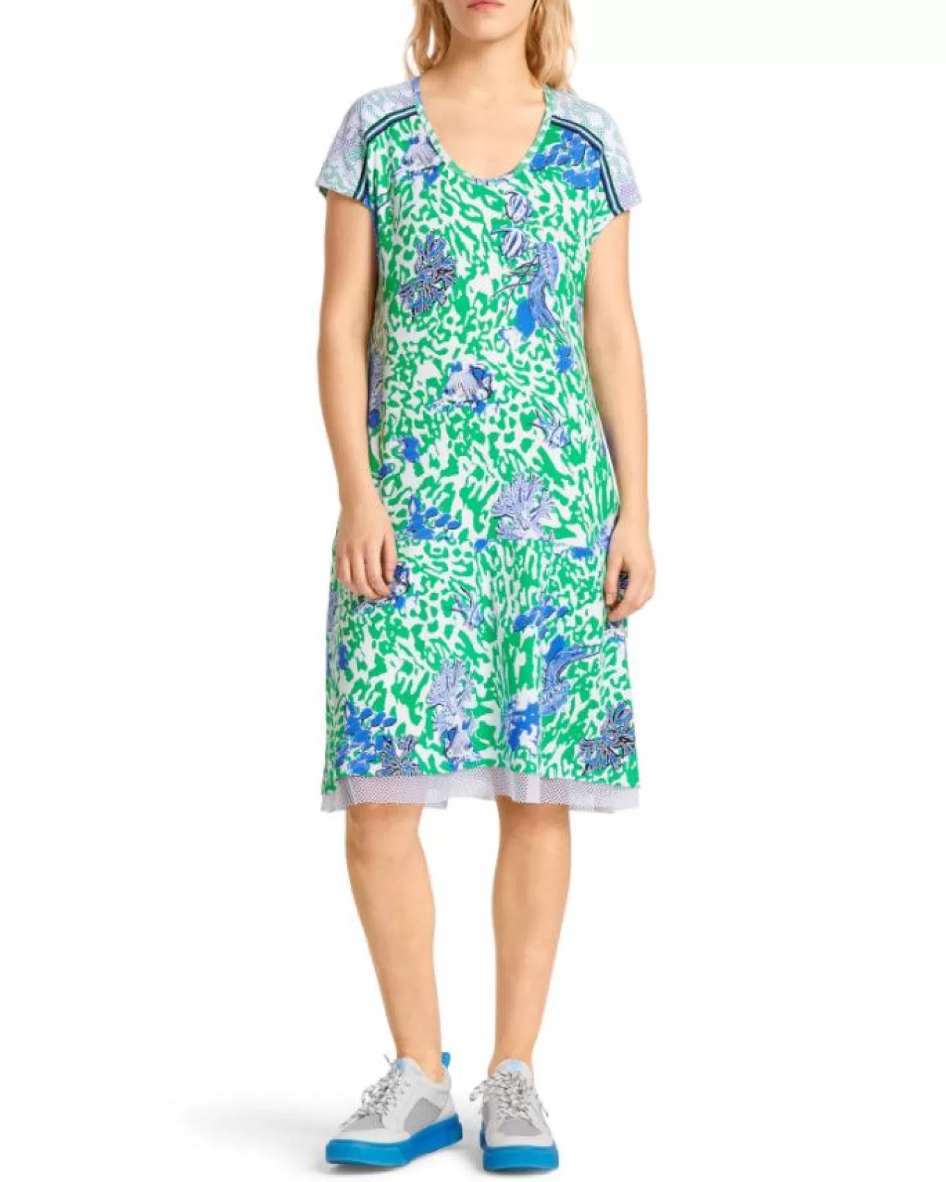 Print Cap Sleeve Dress<Marc Cain Fashion