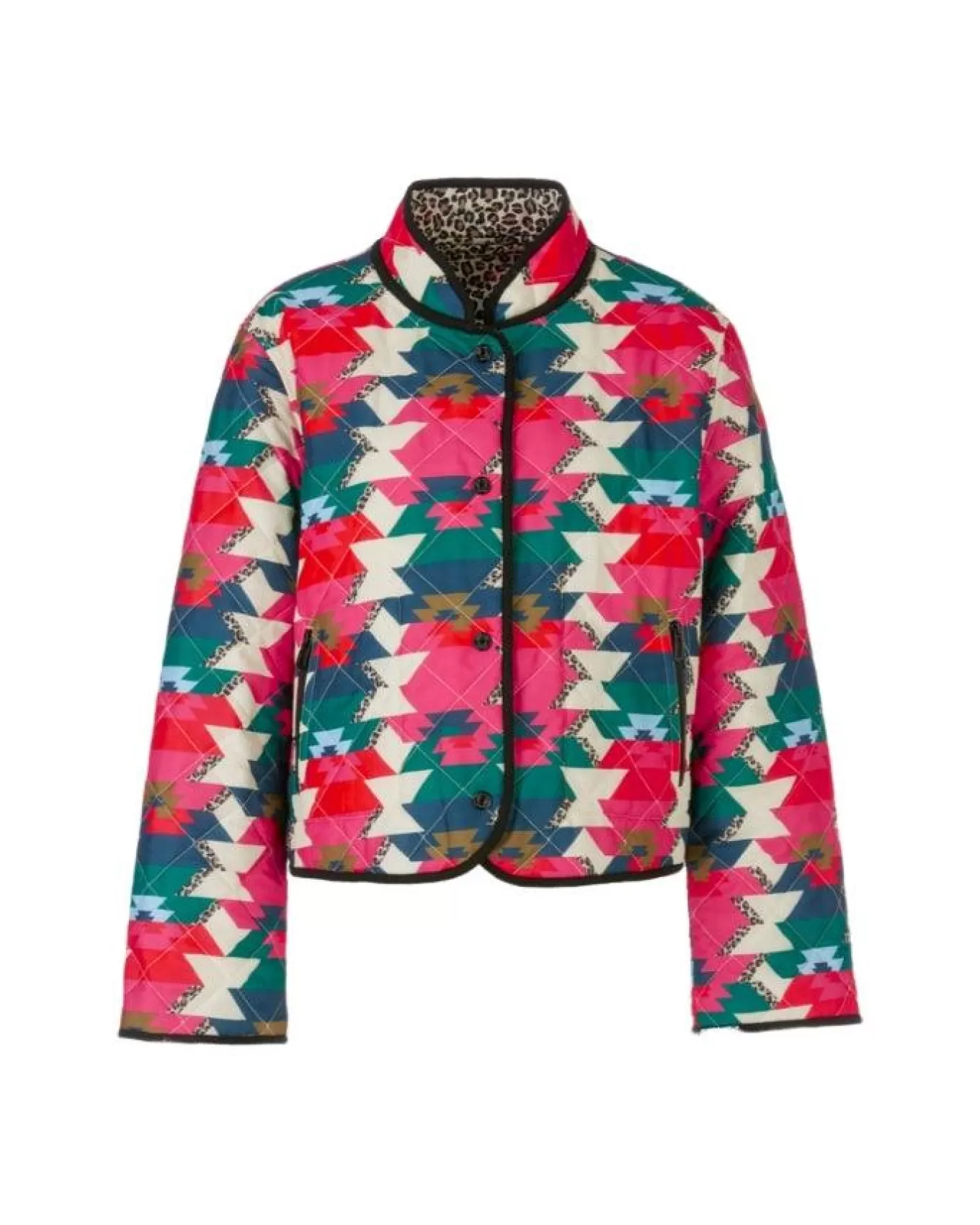 Reversible Print Quilted Snap Jacket<Marc Cain Sale