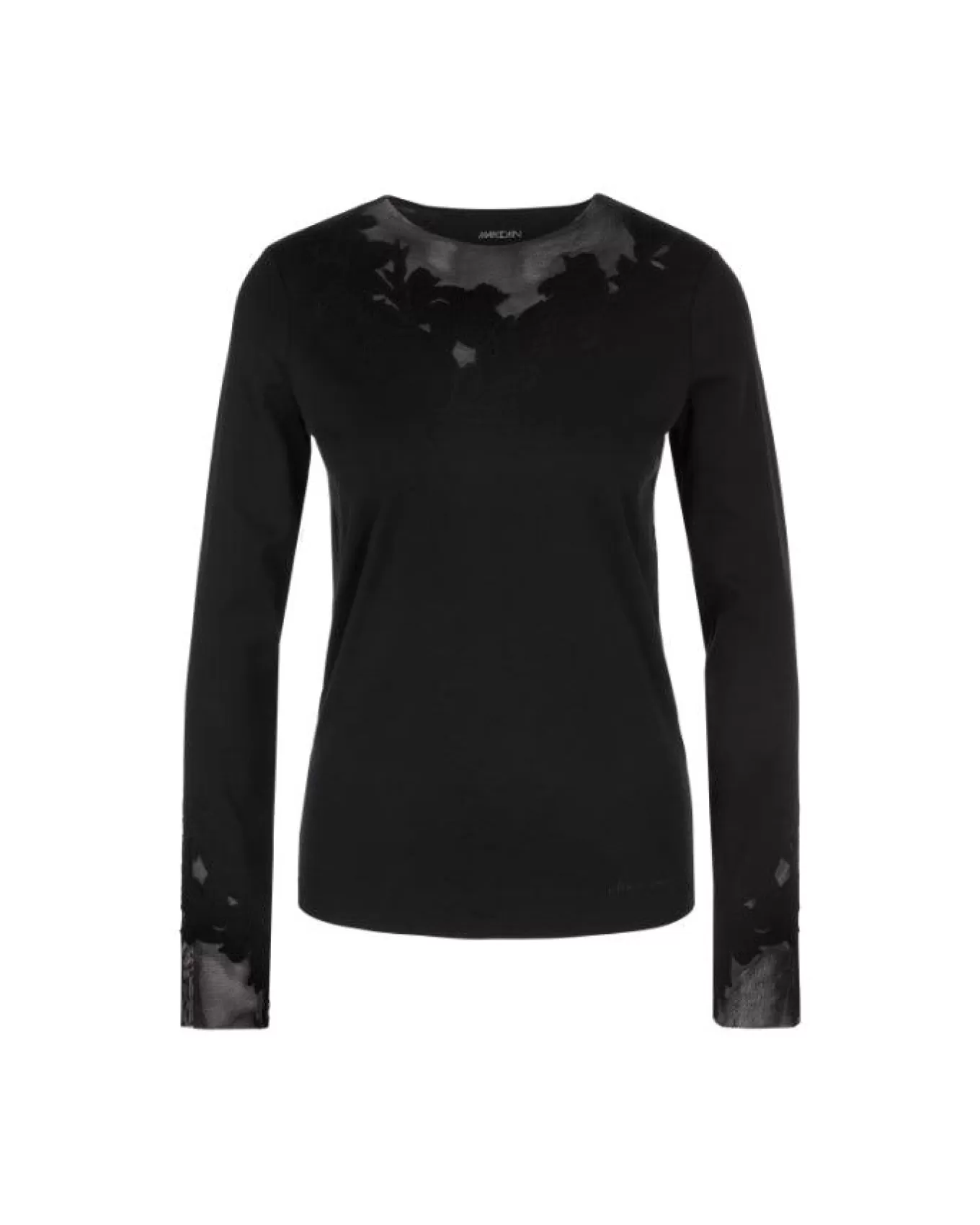 Sheer Embroidered Details Top<Marc Cain Best Sale